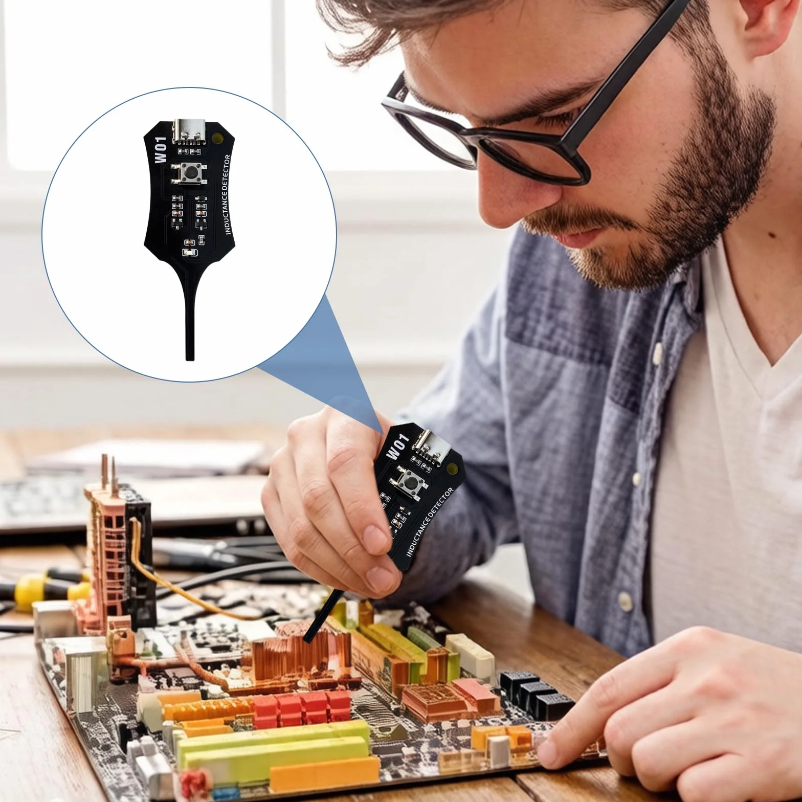 Probador de Inductancia Portátil Preciso, Medidor de Inductancia 3 Unidades con Chip Rápido para Electrónica