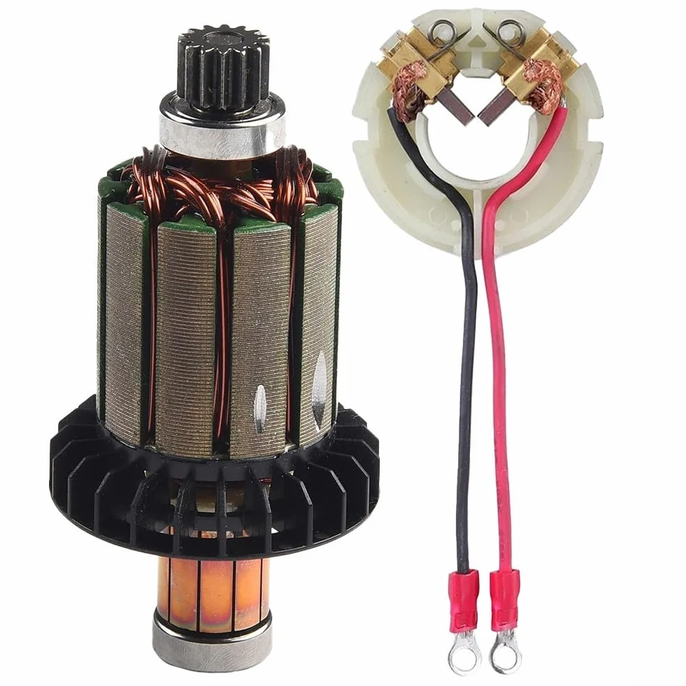 Rotor de motor eléctrico Parte 619496-0 y soporte de cepillo de carbono 638991-1 para DHP458 BHP458 DDF458 BDF458, montaje de armadura de repuesto para taladro inalámbrico herramientas eléctricas de