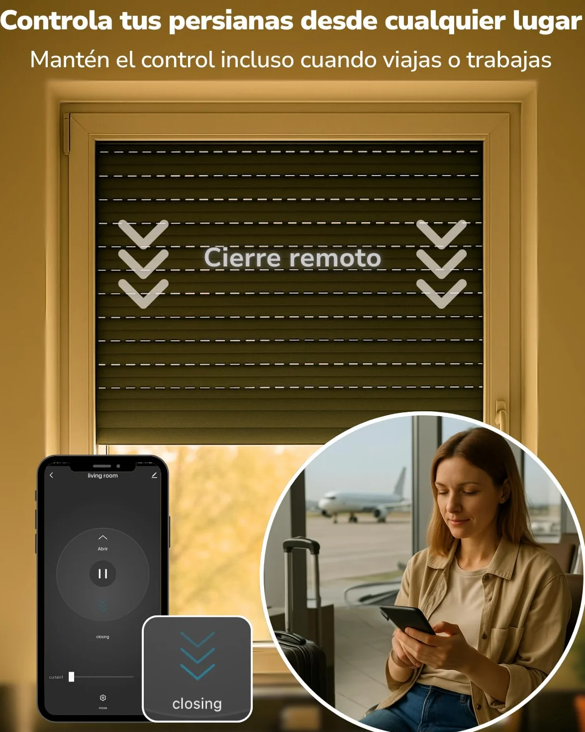 LoraTap Interruptor Persiana WiFi 2 Unidades: Apertura 0–100% con App | Apertura precisa sin parada manual – Grupos – Horarios – Control por voz – Sin hub – Conserva interruptor – AC 4 hilos 300W