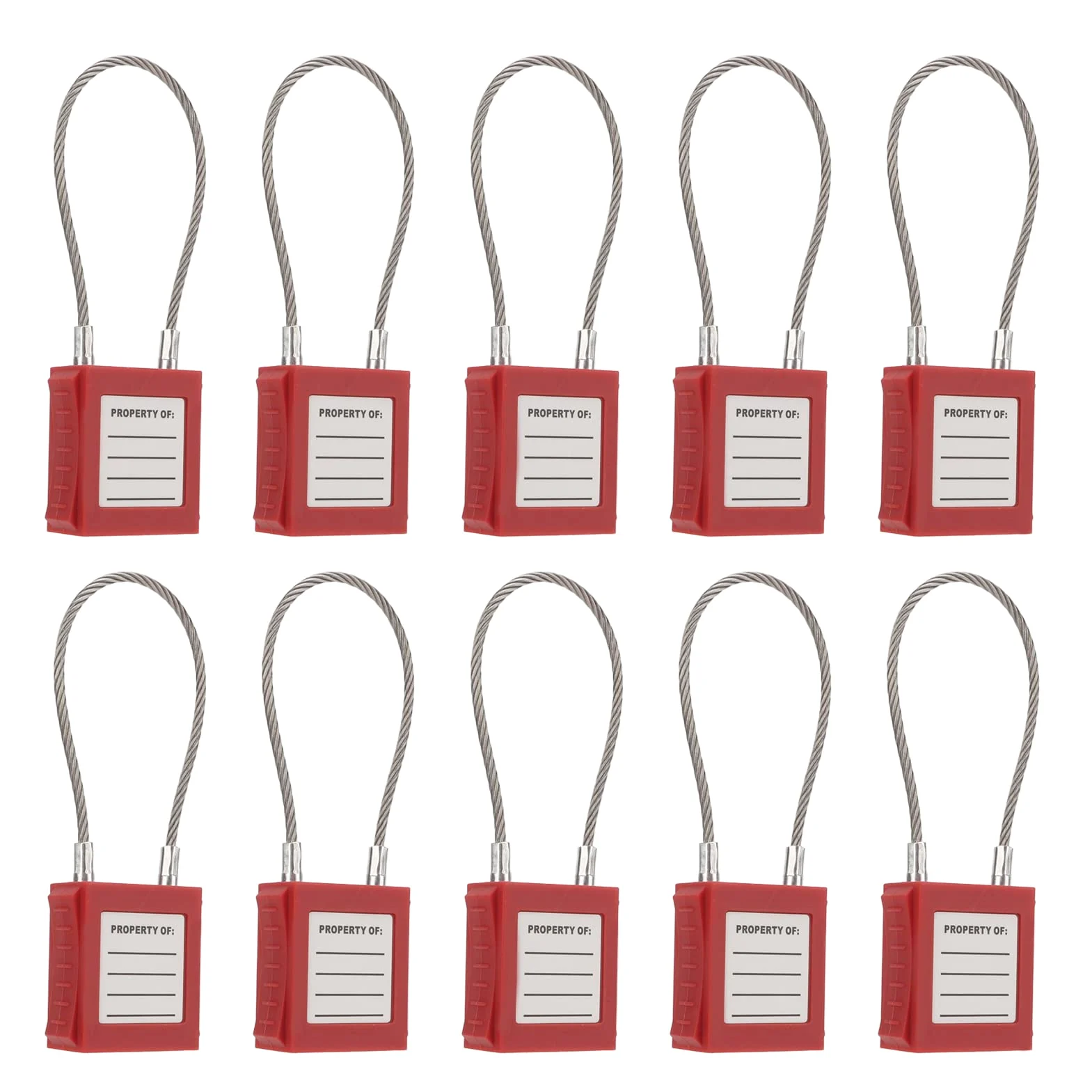 10 juegos de candado eléctrico con bloqueo y etiquetado de acero inoxidable con llaves y etiquetas regrabables para mantenimiento de equipos de aislamiento energético, 2 l