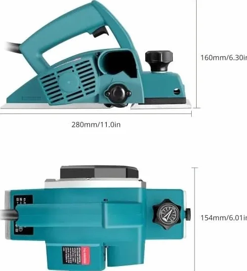 ¡Transforma tu Carpintería con Potencia y Precisión! Cepillo Carpintero Eléctrico 800W, 16500 RPM, 2mm de Profundidad – Herramienta Profesional con Guía Paralela y Llave de Tubo Incluida