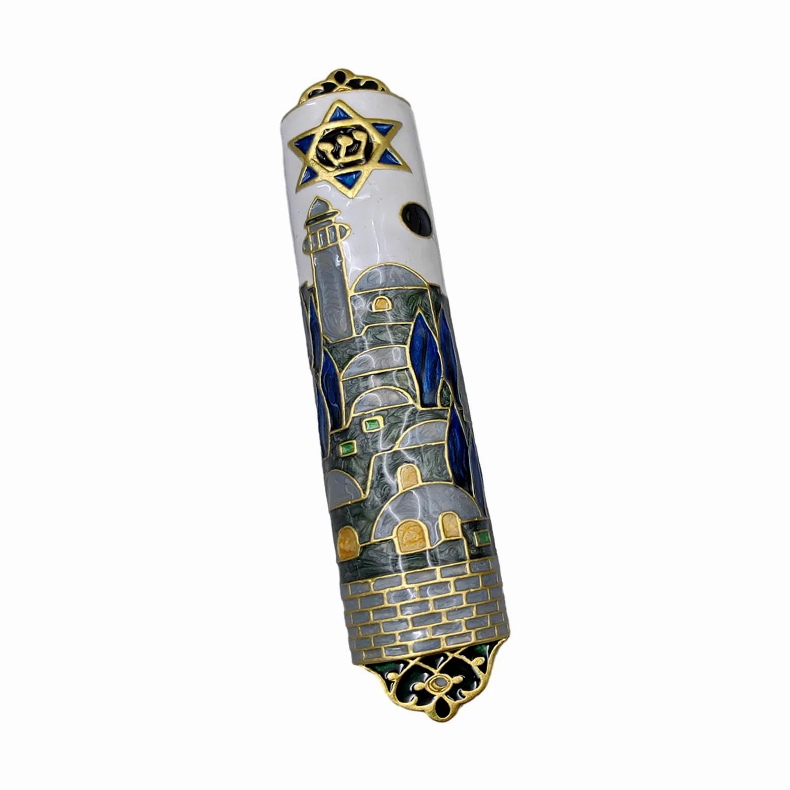 rockible Funda judía Mezuzah para decoración de Puerta Delantera, bendición del hogar Hecha a Mano para Regalo de inauguración de la casa, 17x2.8x1.5 cm