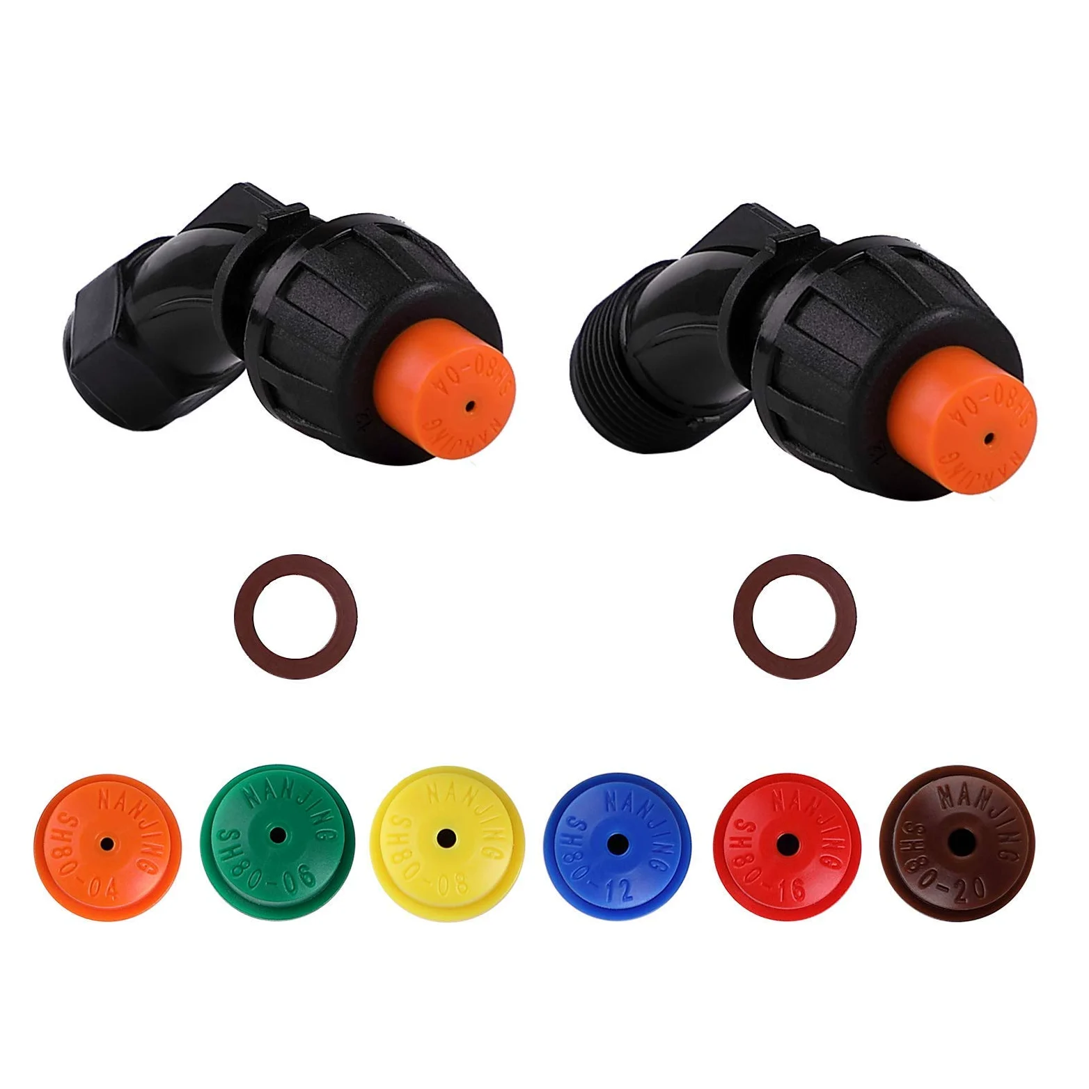 Kit de boquilla pulverizadora, boquilla de cono hueco, 6 piezas, ángulo de 80 grados, apto para pulverizador y otras herramientas.