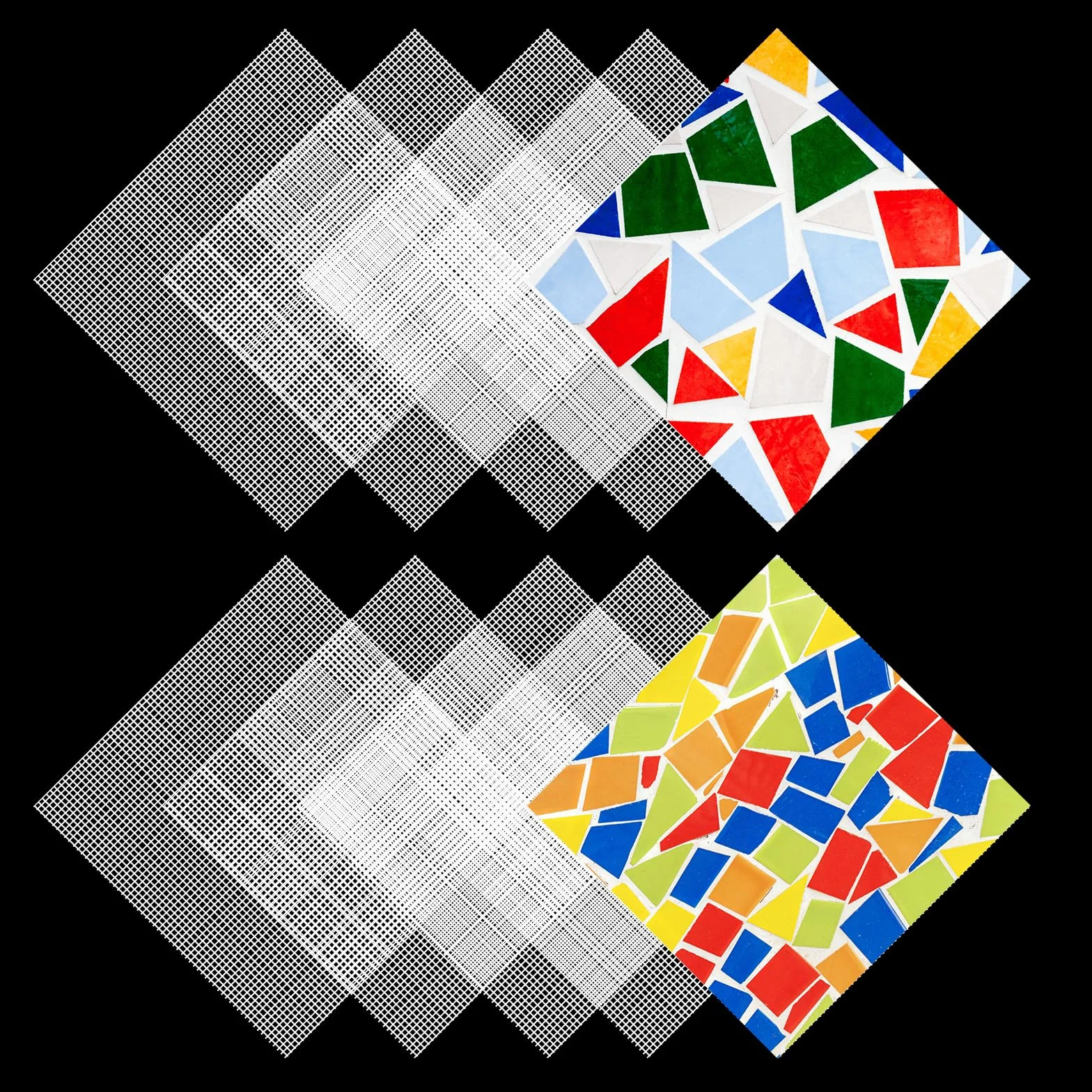 Malla de fibra de vidrio para azulejos, 10 piezas red de mosaico montada en la parte posterior