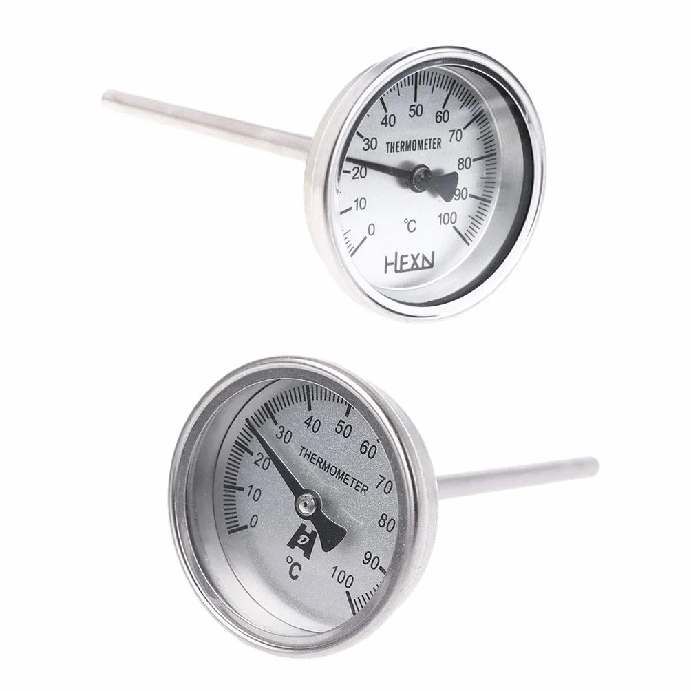 Termómetro de tubería 50/100/150/200/300 ℃ Termómetro bimetálico Medidor de Temperatura de Metal para Uso Industrial de tuberías