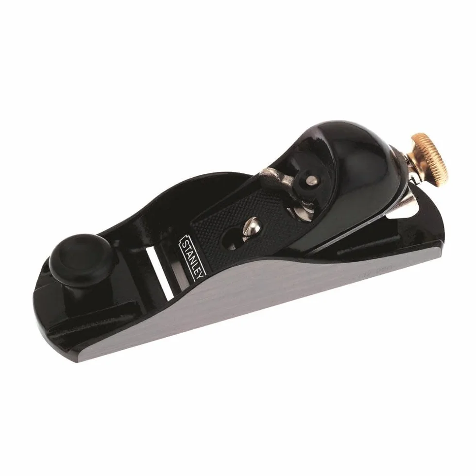 STANLEY 1-12-220 - Cepillo manual 180mm, Ancho 40mm, Ajuste manual sencillo y rápido mediante pomo, Estructura metálica resistente a los golpes, Anticorrosión, Suela mecanizada