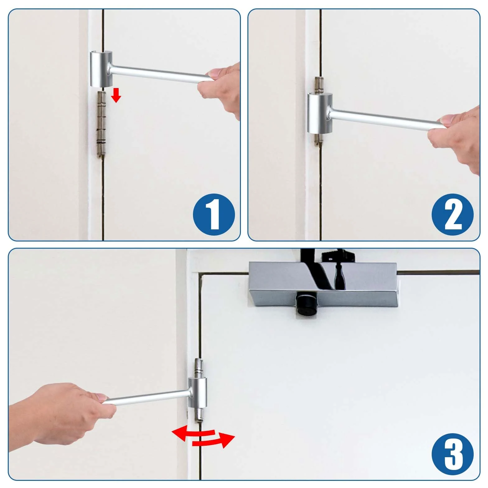 Gosknor Llave de ajuste de huecos para bisagras, herramienta práctica de ajuste de bisagra de 0.5 a 0.75 pulgadas para puerta, resistente, puerta de seguridad para sala limpia contra incendios
