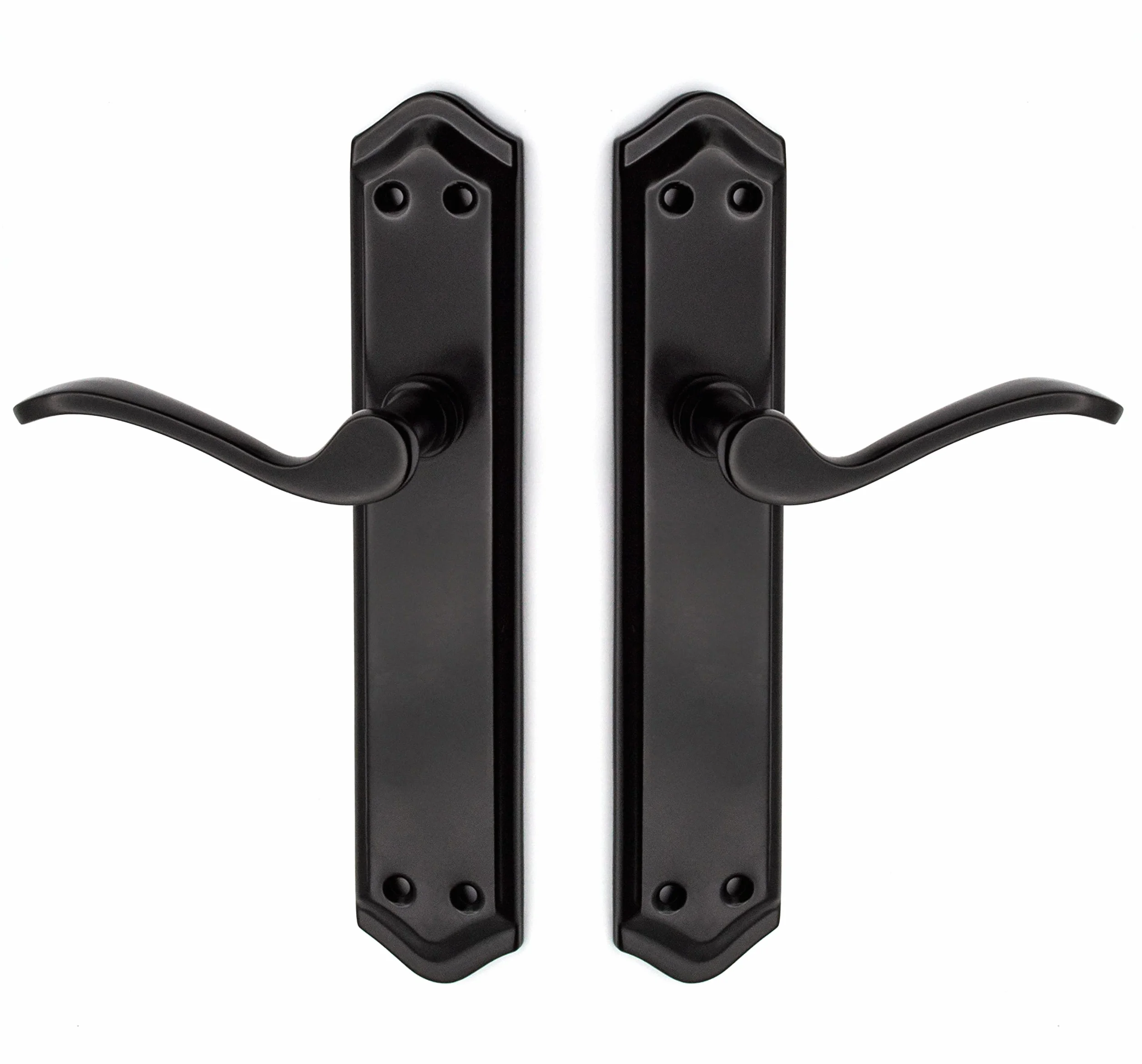 ARCO · Juego de manillas para puerta, acabado negro mate. Fabricado en aluminio