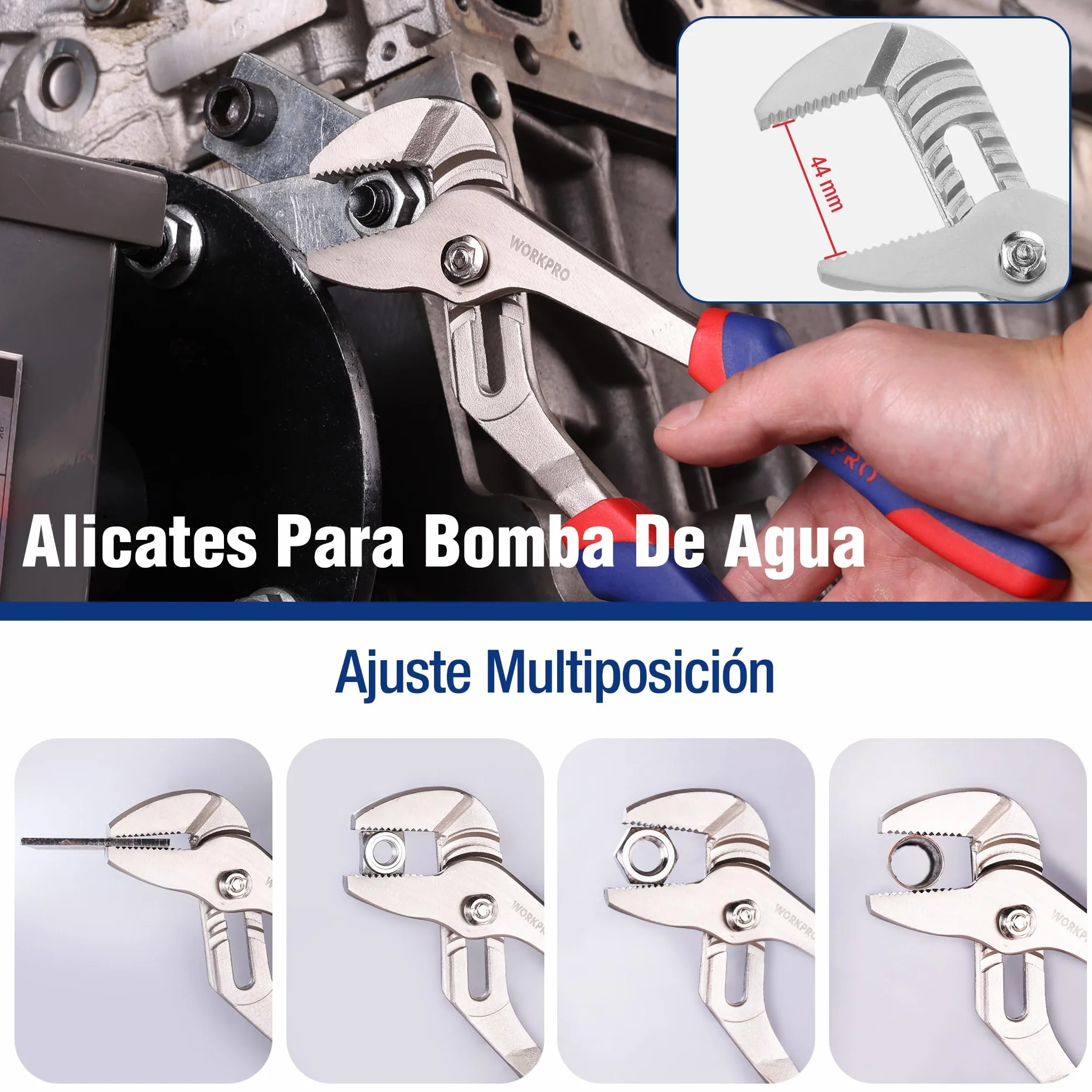 Juego de alicates y llaves inglesas para bricolaje, de acero cromo vanadio, 5 piezas, de WorkPro