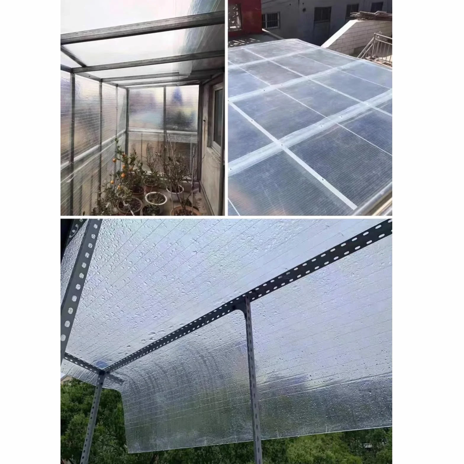 Láminas de Policarbonato Transparente Impermeable UV 0.6x5m para Techos Invernaderos