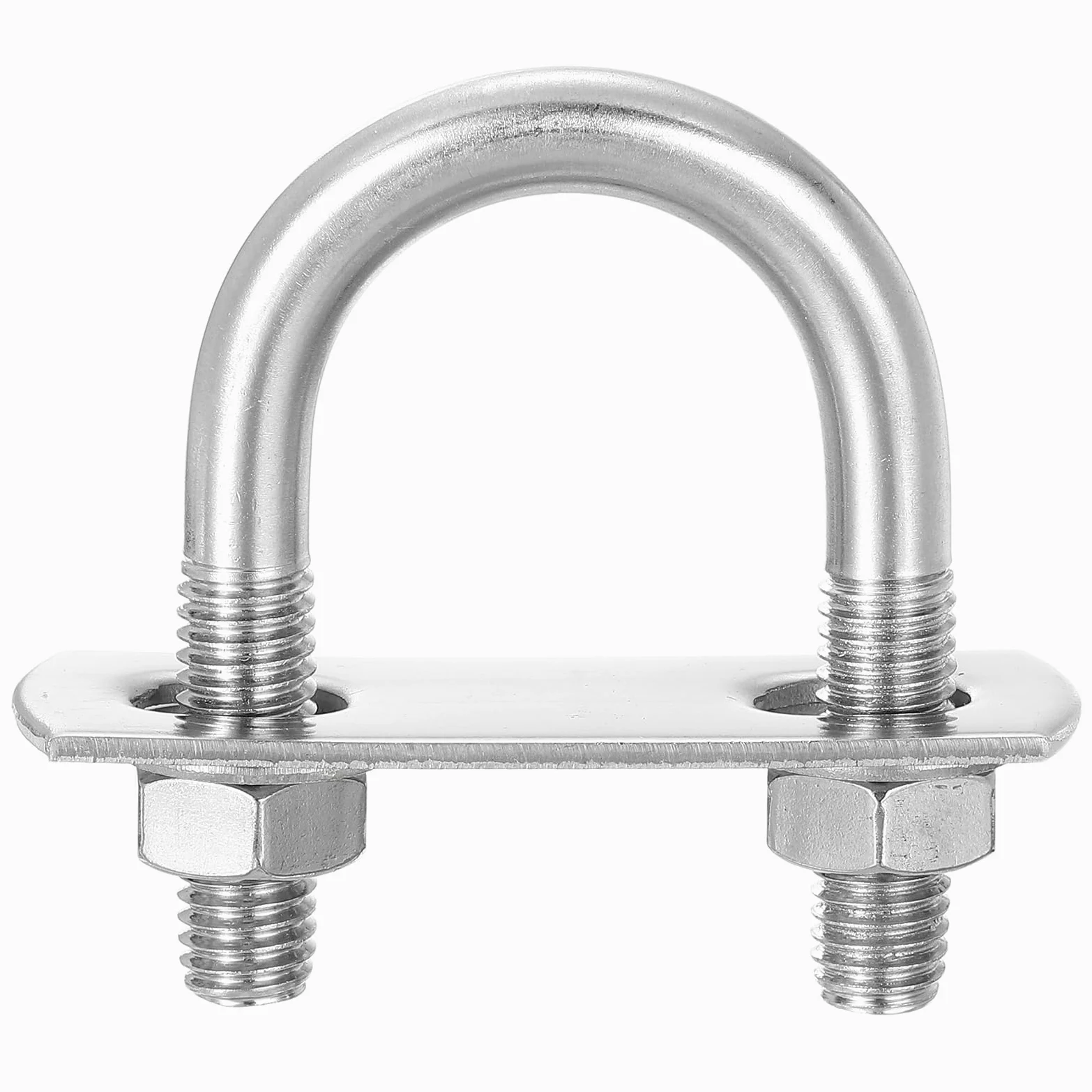 QUARKZMAN Abrazaderas en U Redondas 8 Juegos 25mm (0.98") Ancho Interior y 52mm Longitud M8 Abrazadera en U de Acero Inoxidable 304 con Tuercas y Placas para Remolques de Barcos