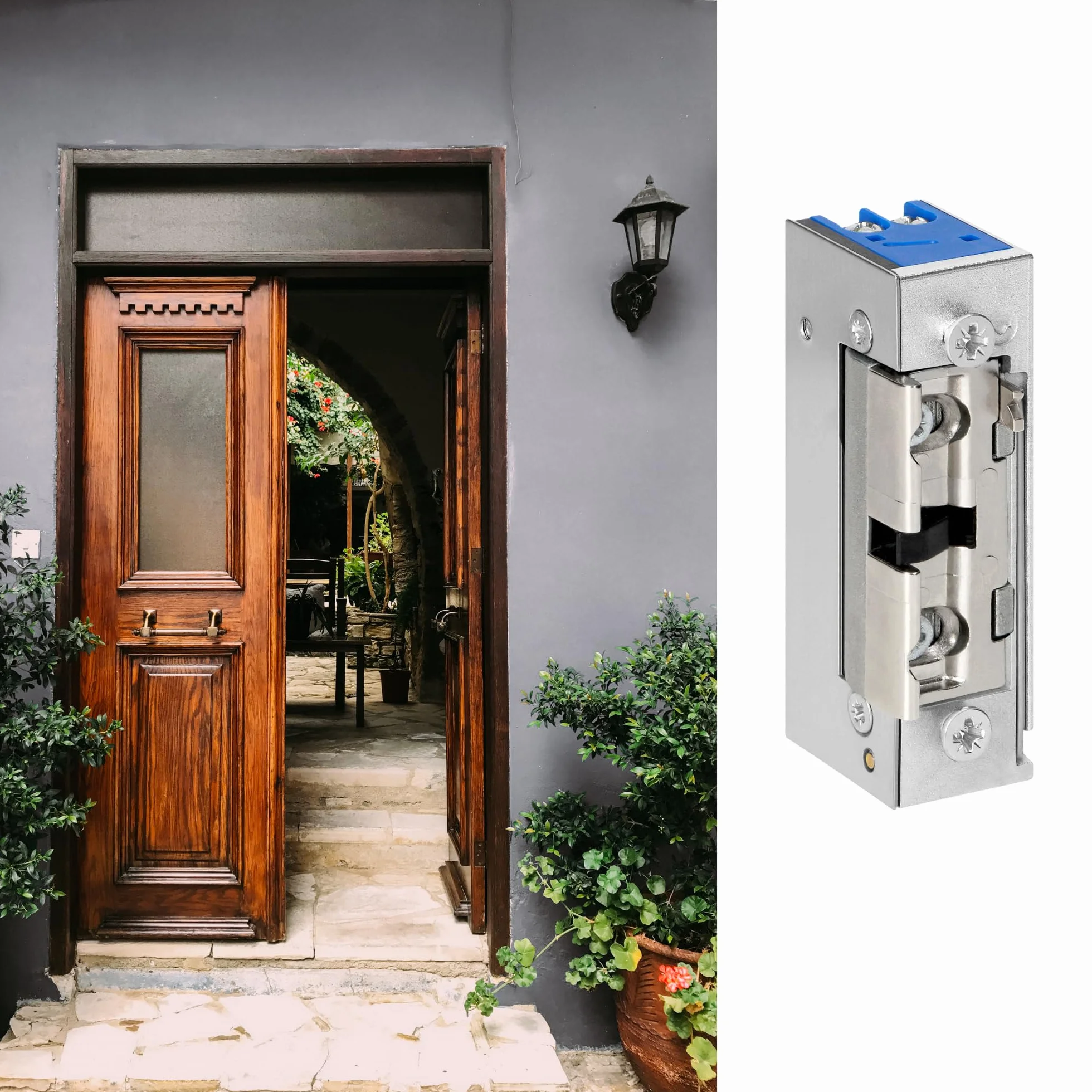 Cerradura Electrica Simétrica Para Puerta - Abrepuertas Electrico Con Ajuste Del Pestillo Baja Corriente 280 mA Para 12 V CC