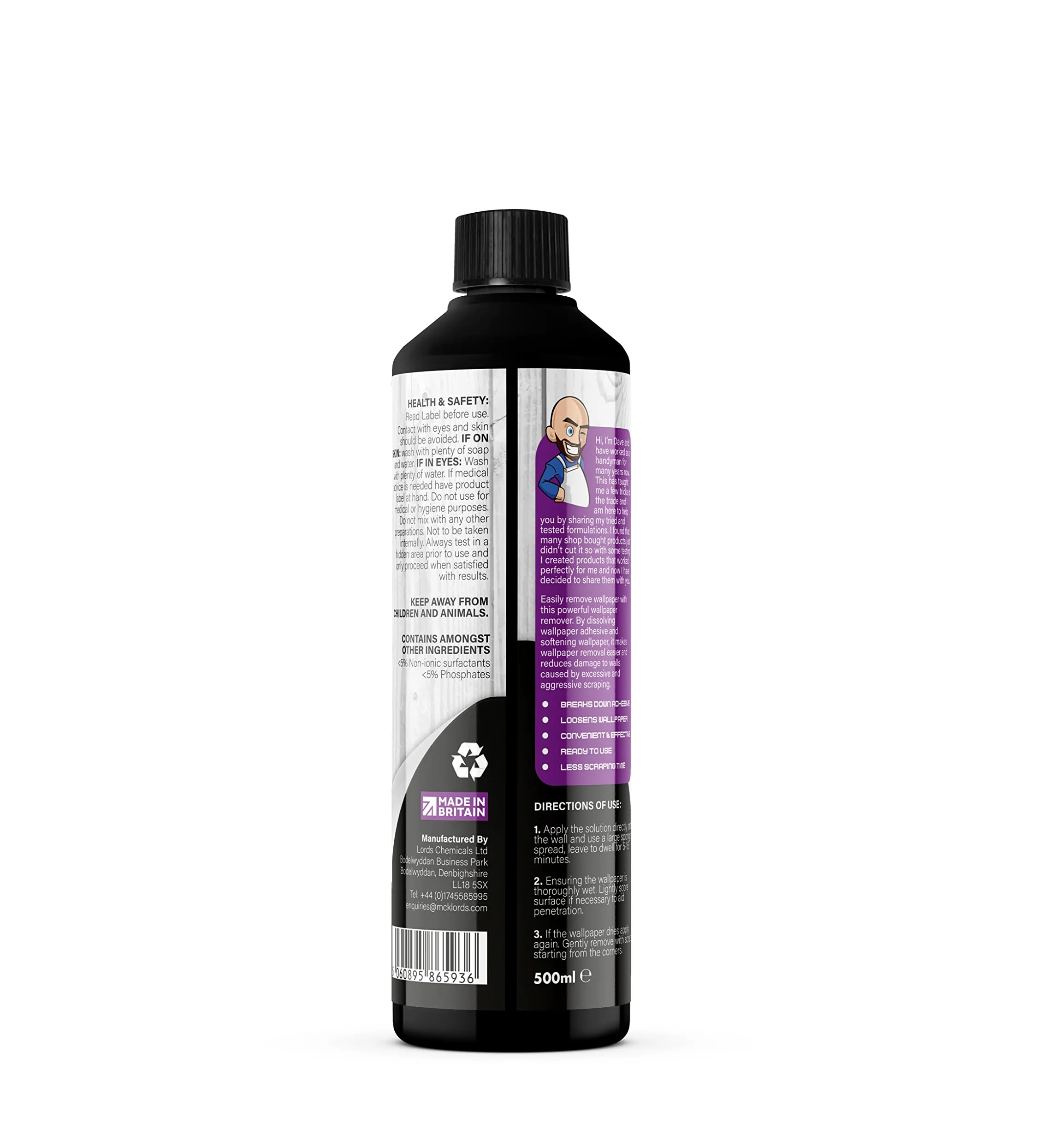 Solución para quitar papel pintado | Disuelve pegamento adhesivo - 500 ml