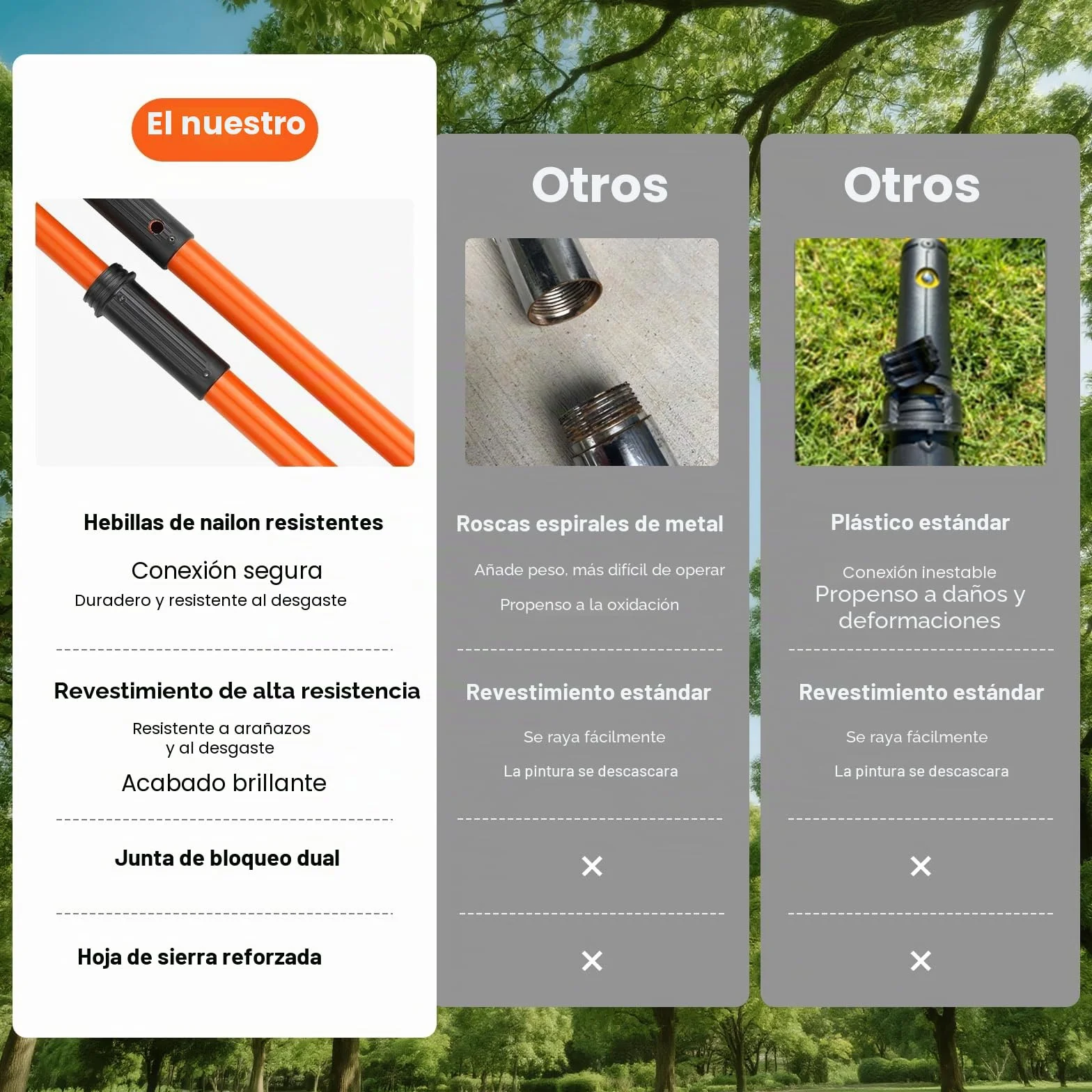VEVOR Sierra de Poda Telescópica 2,24-8,24 m con Hoja de Acero Cortante y Pértigas de Fibra de Vidrio