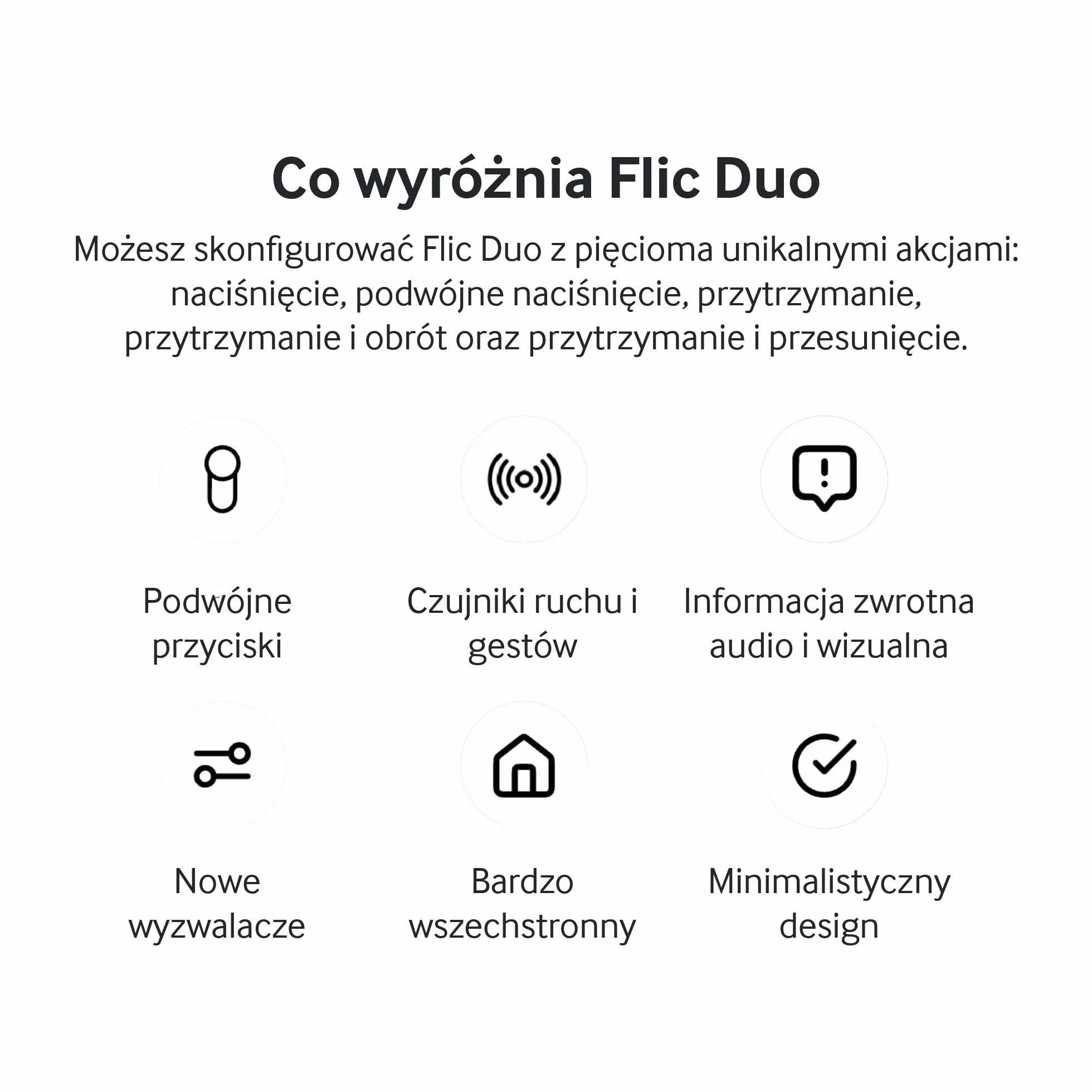 Flic Duo Controlador inteligente para el hogar Matter Alexa SmartThings Sonos Homey blanco