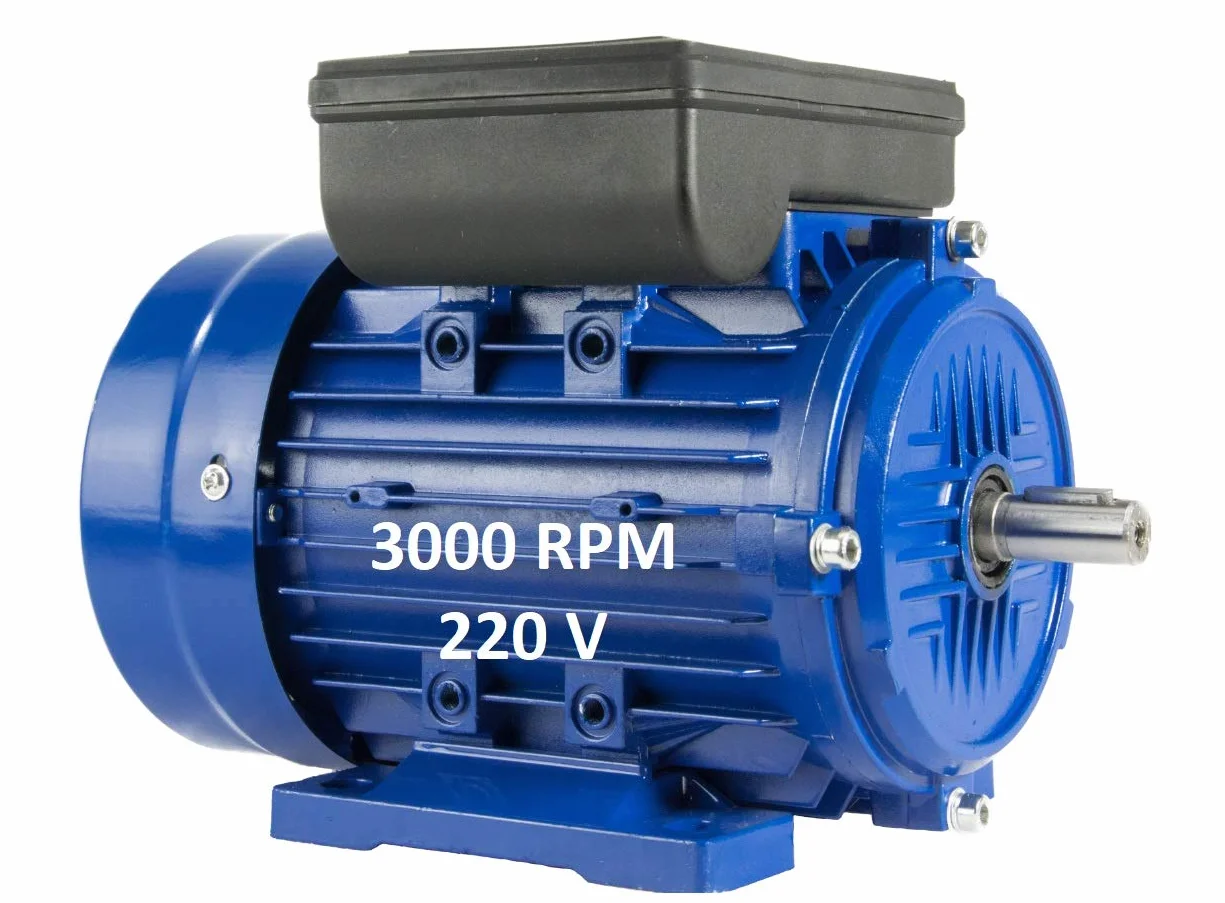 MOTOR ELECTRICO MONOFASICO 0,18KW / 0,25CV 220V 3000RPM B3 (PATAS) TAMAÑO 63 (EJE 11mm)