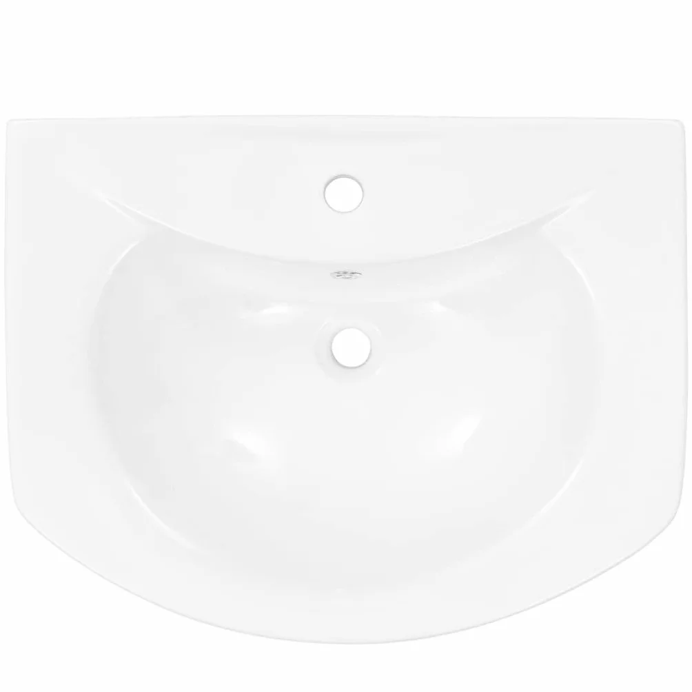 Festnight Lavabo de pie Lavabo con Pedestal en Cerámica Blanco 65x52x20 cm