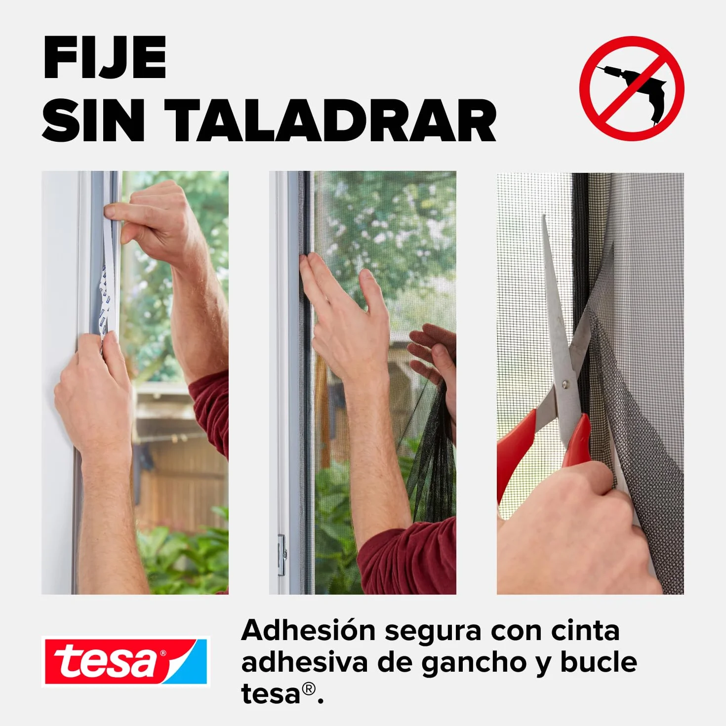 tesa INSECT STOP H&L Fly Screen for Window - mosquitera con cinta autoadhesiva, corte a medida, sin taladrar, antracita - 3x 130 x 150 cm