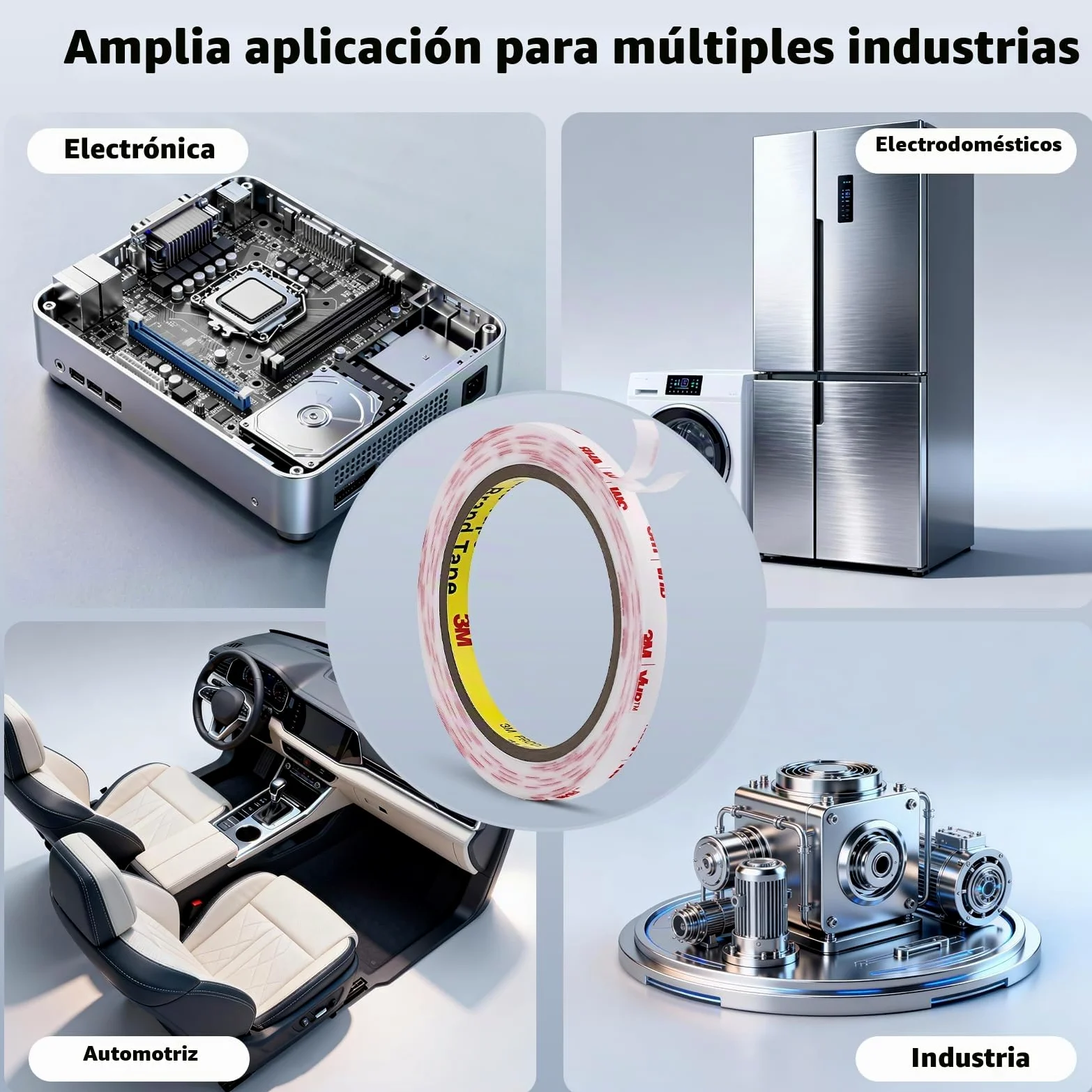 3M Cinta Adhesiva de Doble Cara Para Montaje 25 mm x 4,7 m Blanco 1 Rollo | 1,1 mm de Grosor, Espuma Resistente Extrafuerte, para Decoración De Coches Hogar y Oficina