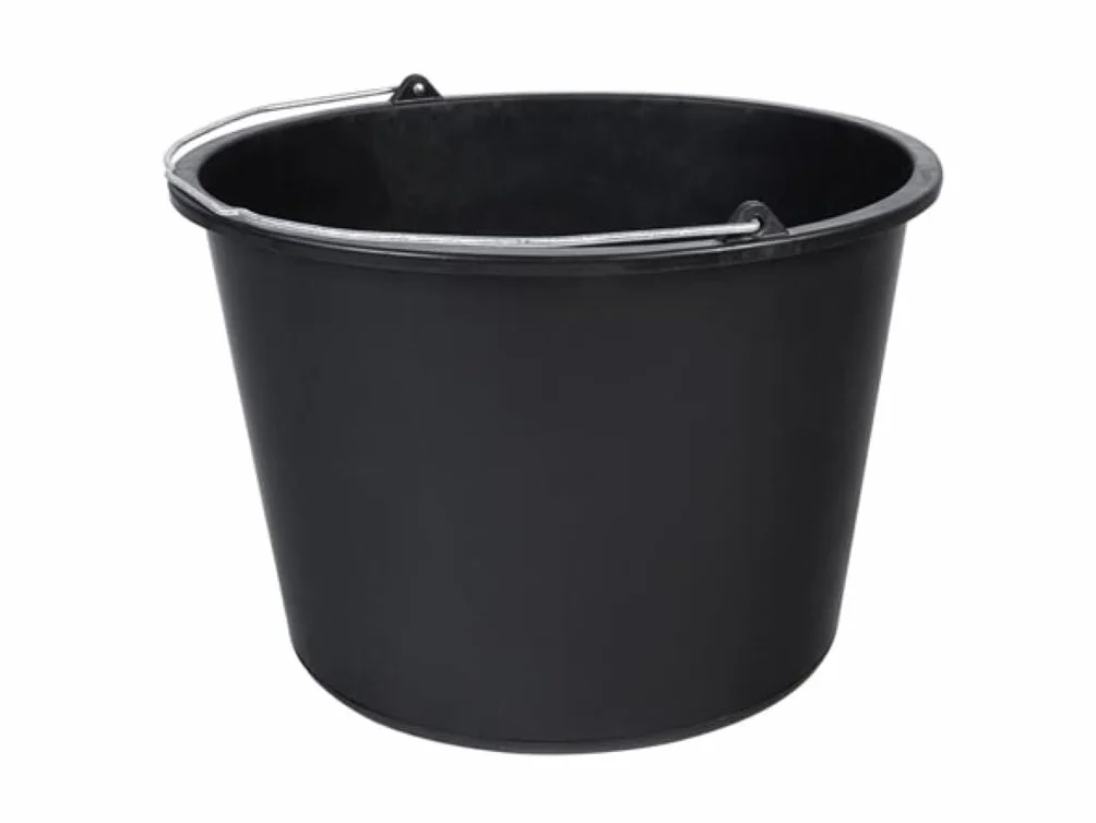 Toolland Cubo de construcción, Redondo, plástico, Negro, 20 litros