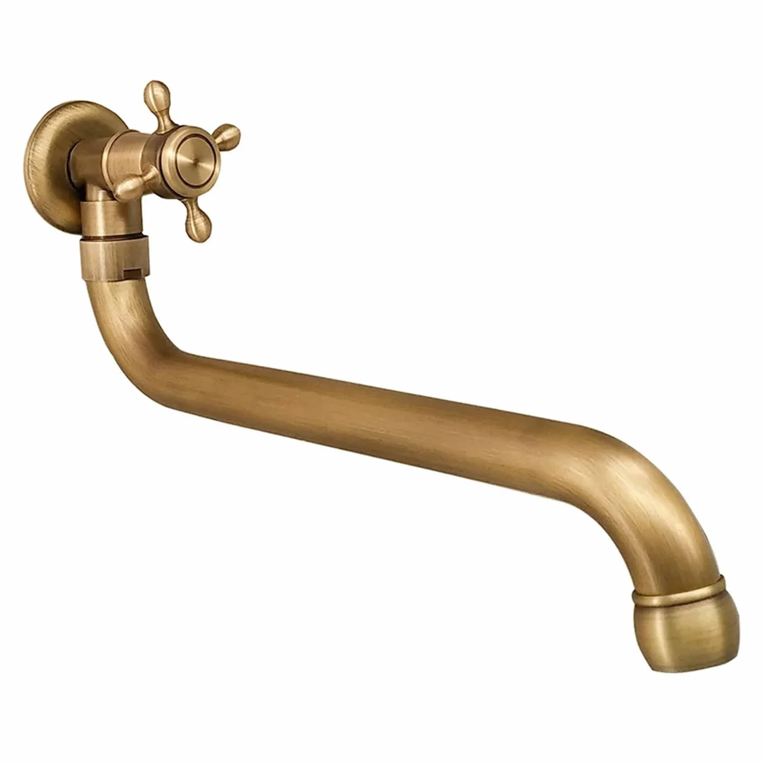 Grifo de cocina Grifo mezclador de cocina, Grifo de piscina con fregona for exteriores de pared de un solo Facuet frío, grifo de fregadero de cocina de pared de bronce Antqiue giratorio para cocina, b