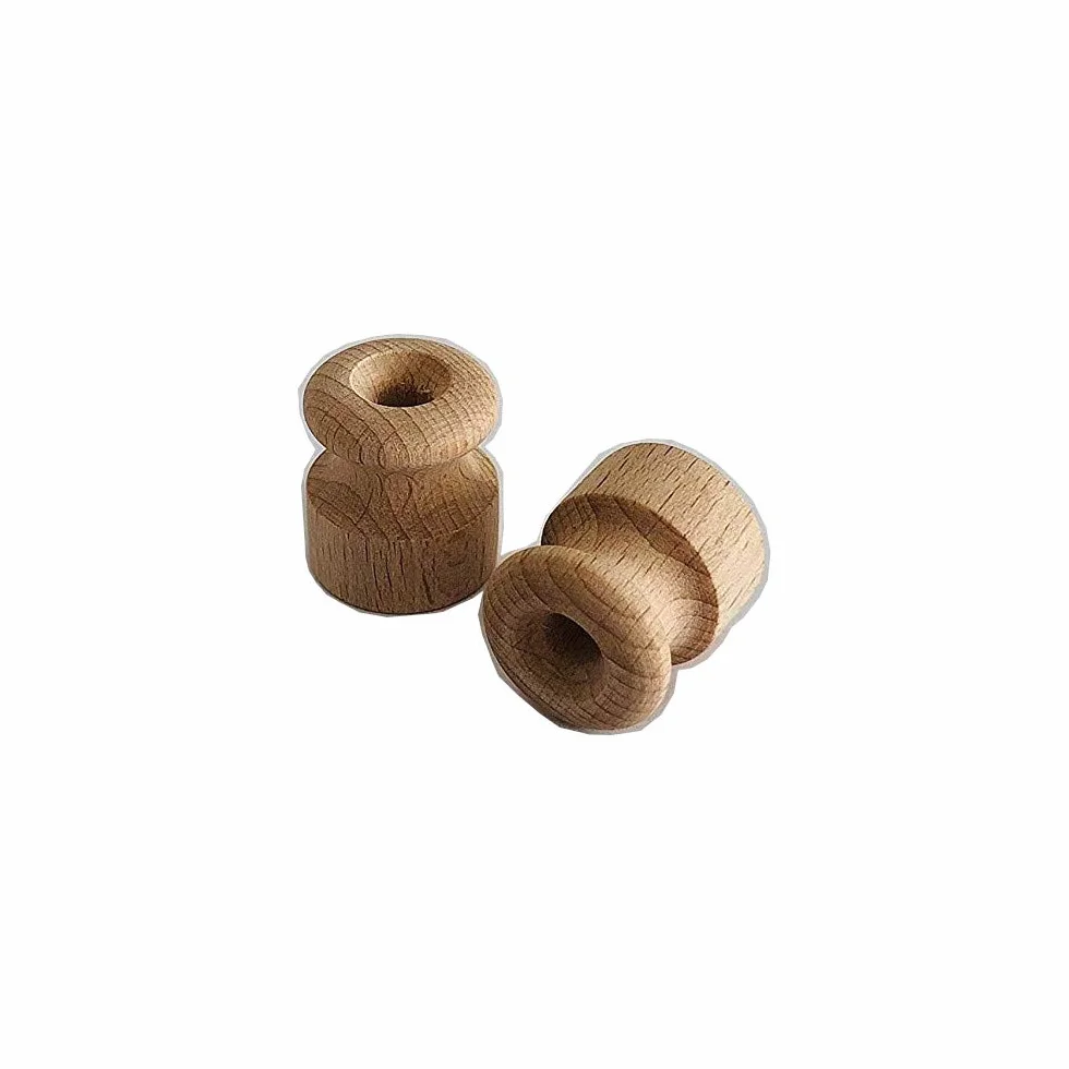 Aislante/aislador de madera para cables trenzados. Ø 18 mm. Paquete de 10/25/50 unidades. (25 Pezzi)