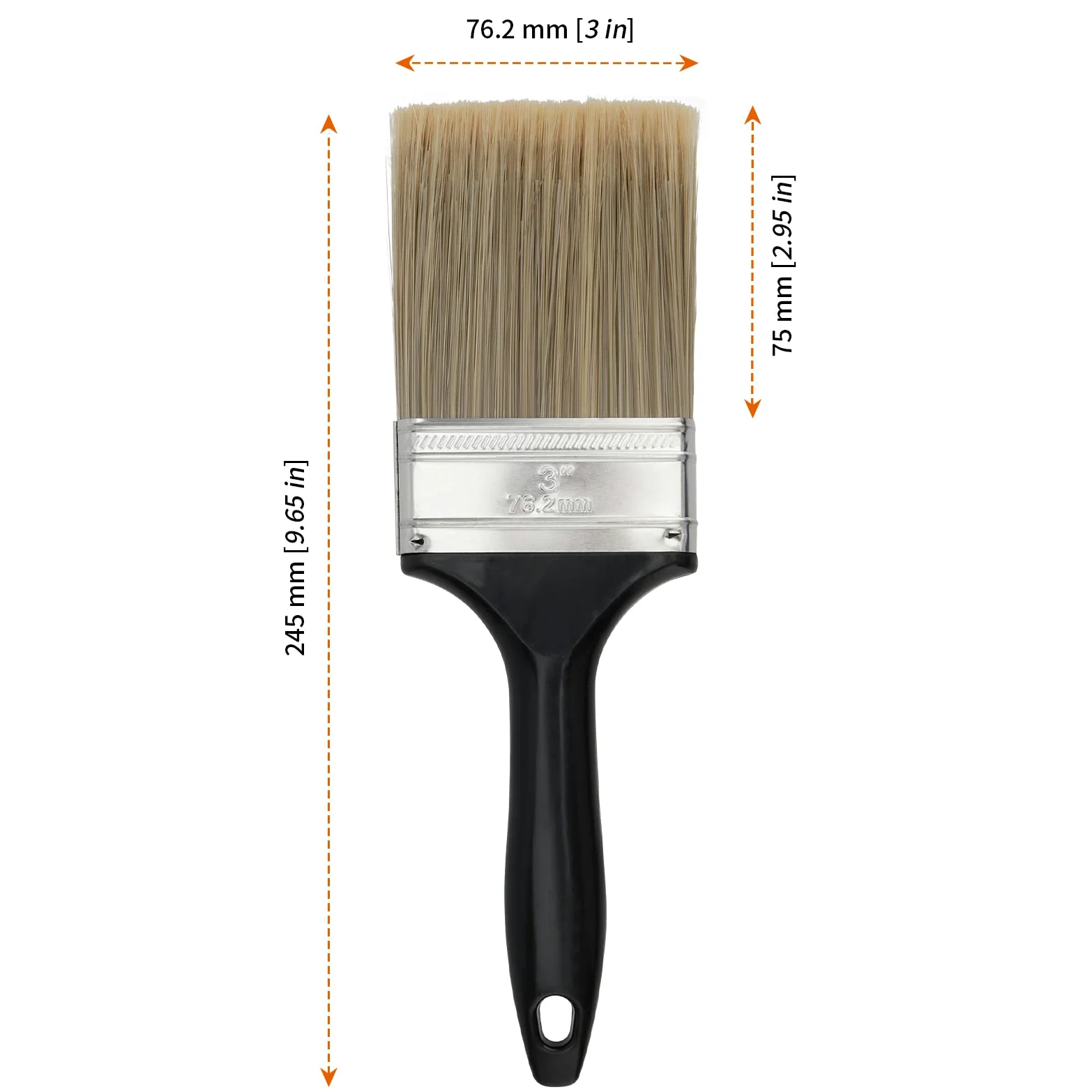 HOZEON Paquete de 20 pinceles de pintura de 3 pulgadas, pinceles planos a granel, juego de pinceles profesionales con mango de plástico, herramientas de pintura multiusos para molduras de pared