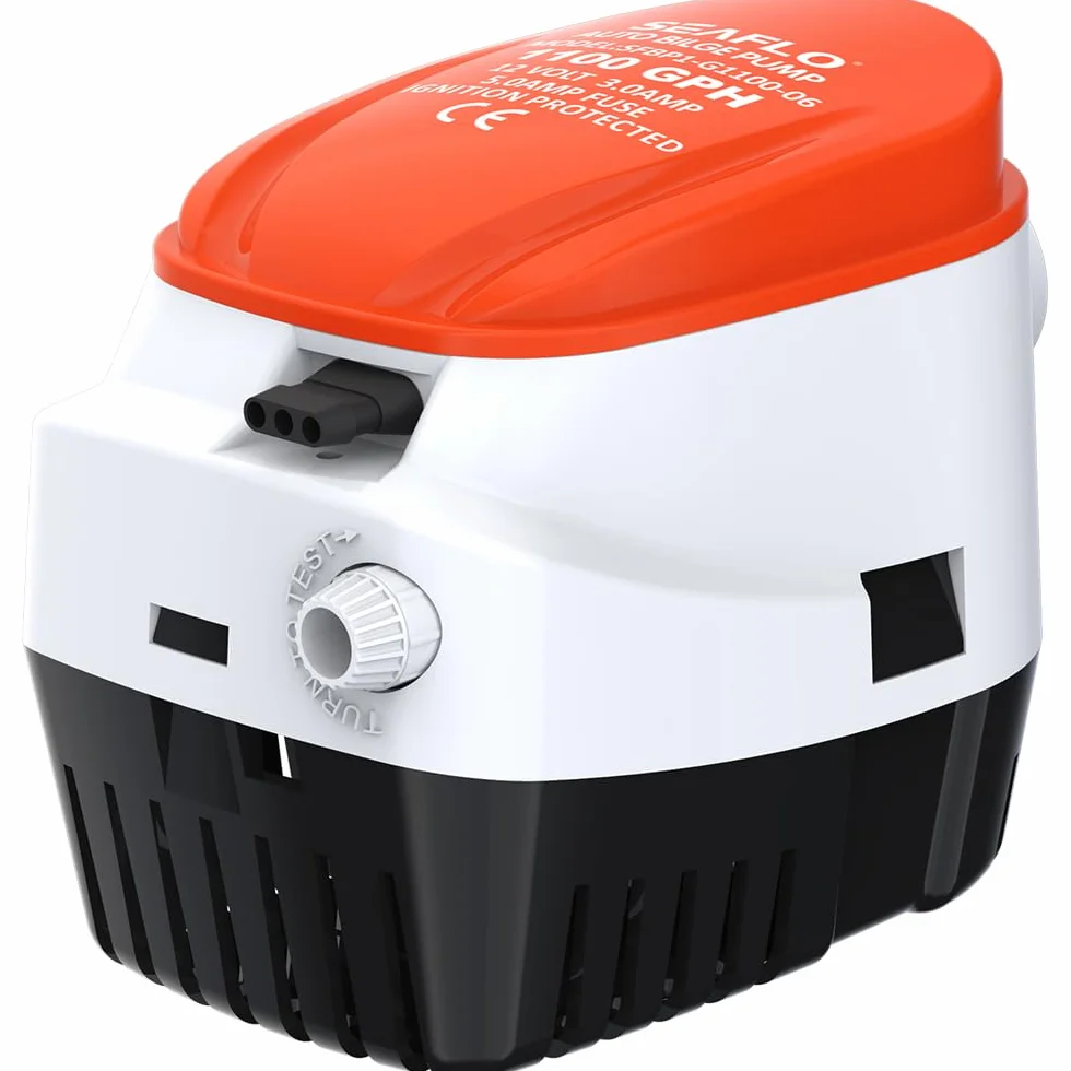 LIGHTEU Seaflo - Bomba automática de agua de sentina sumergible para barcos, 12 V, con interruptor de flotador 1100 GPH