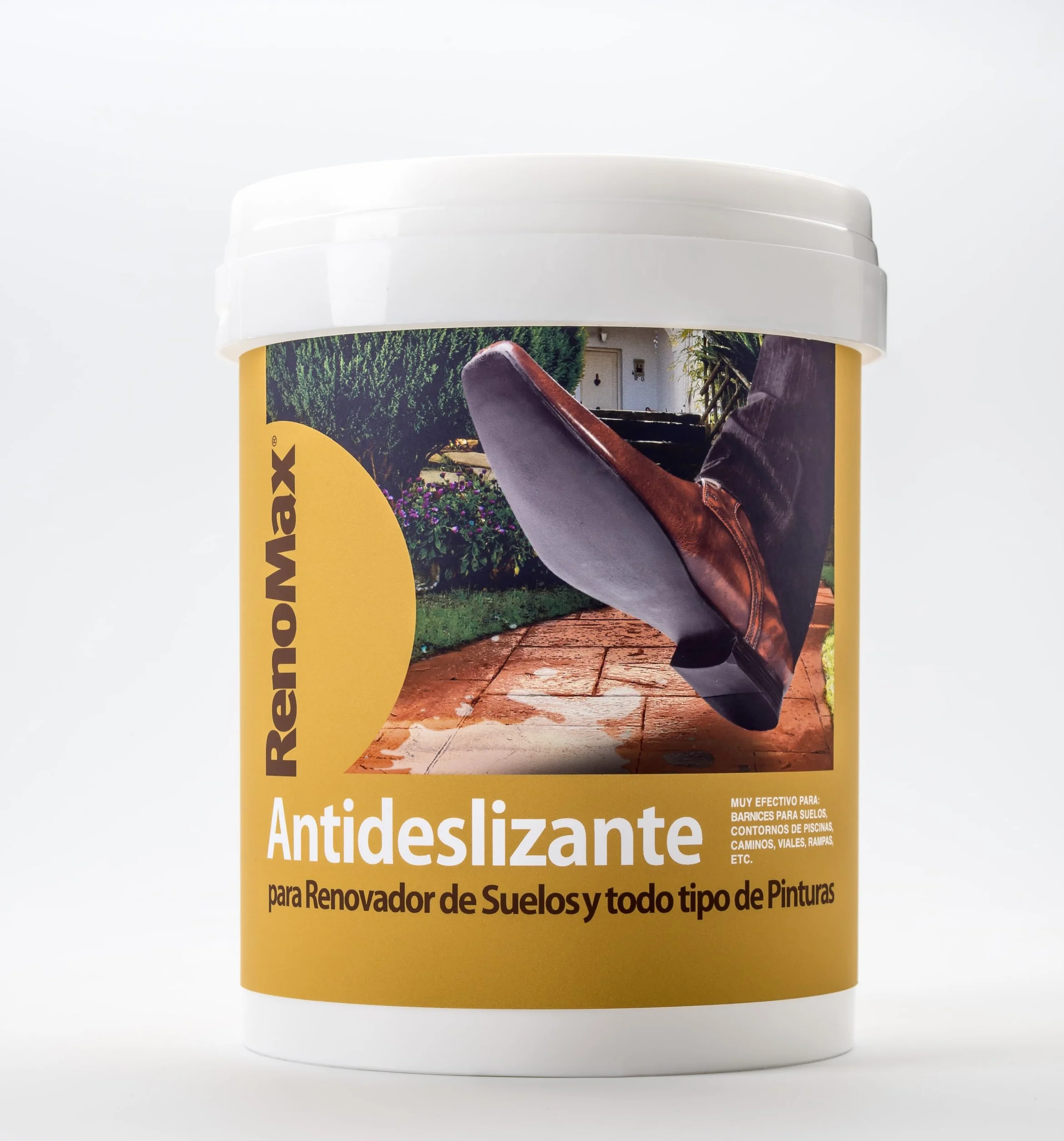 Renomax - Aditivo Antideslizante en Polvo | Suplemento Suelo Antideslizante Seguro, Fácil de Usar, Certificado C3 | Compatible con Resinas al Agua, al Disolvente, Barnices y Pinturas | 1000gr