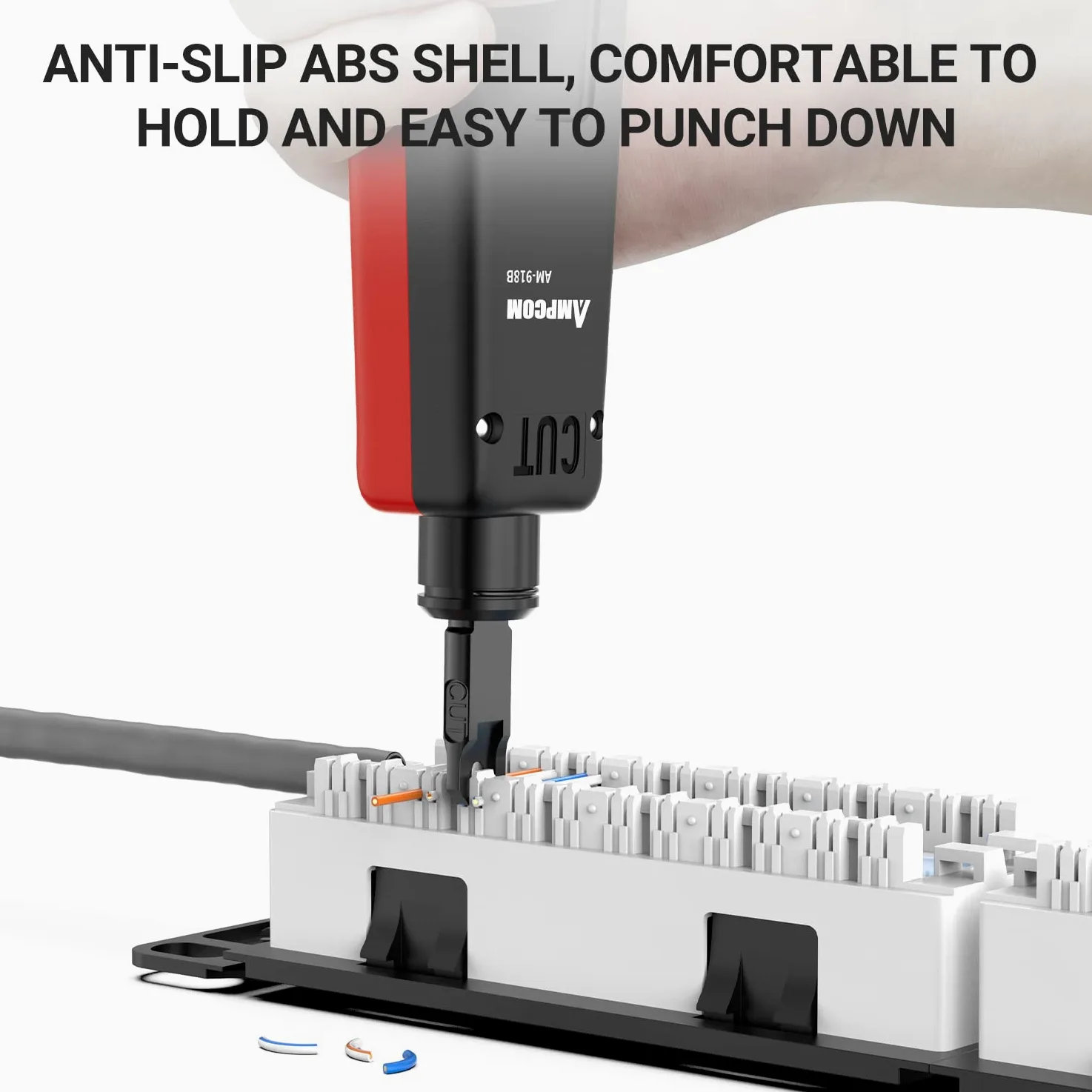AMPCOM AM-918B RJ45 - Herramienta de perforación con gancho para cable