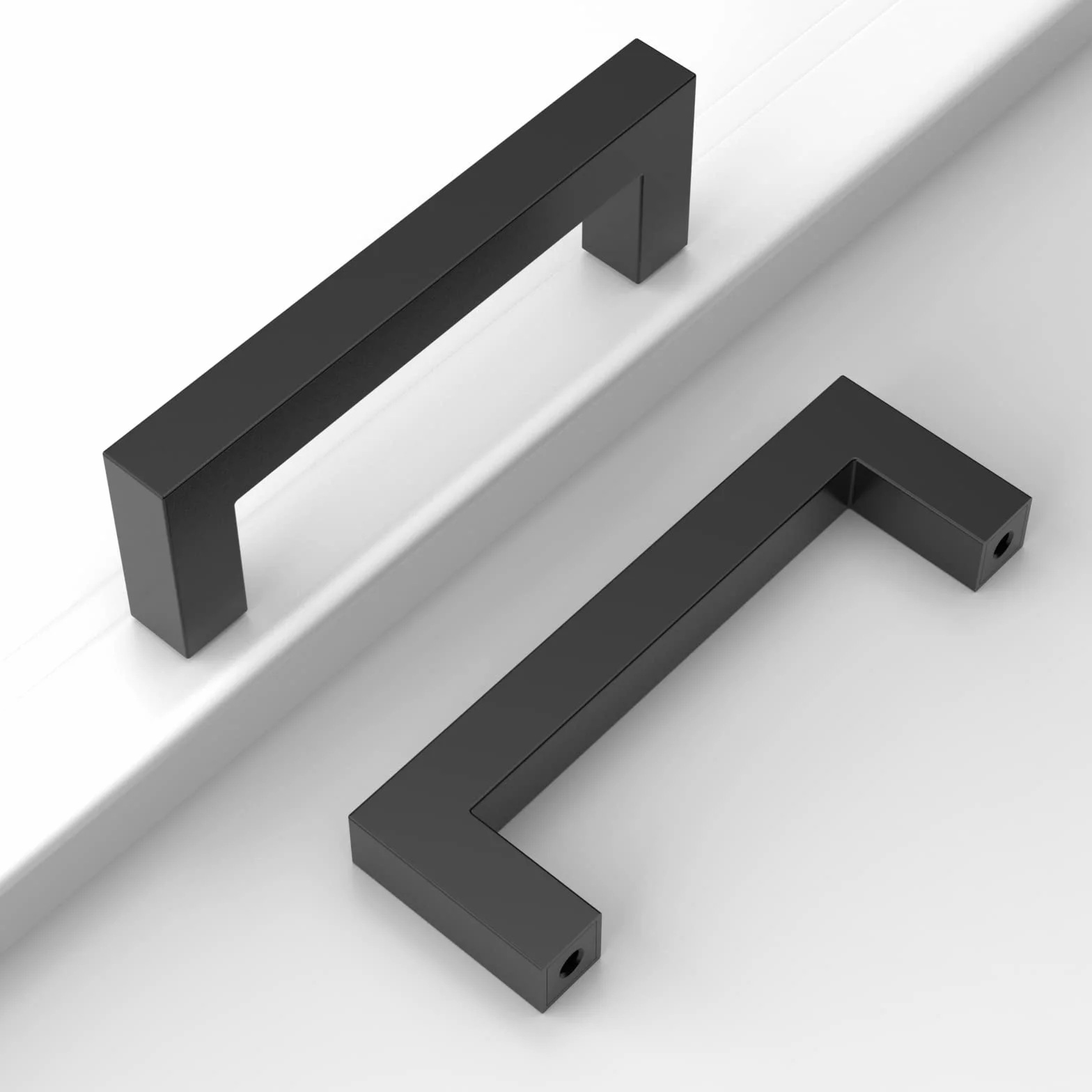 Amerdeco 20 Piezas Tiradores de Cocina 96mm Negro Para Armarios y Cajones - Manillas de Acero Inoxidable Para Muebles - Tirador 6003