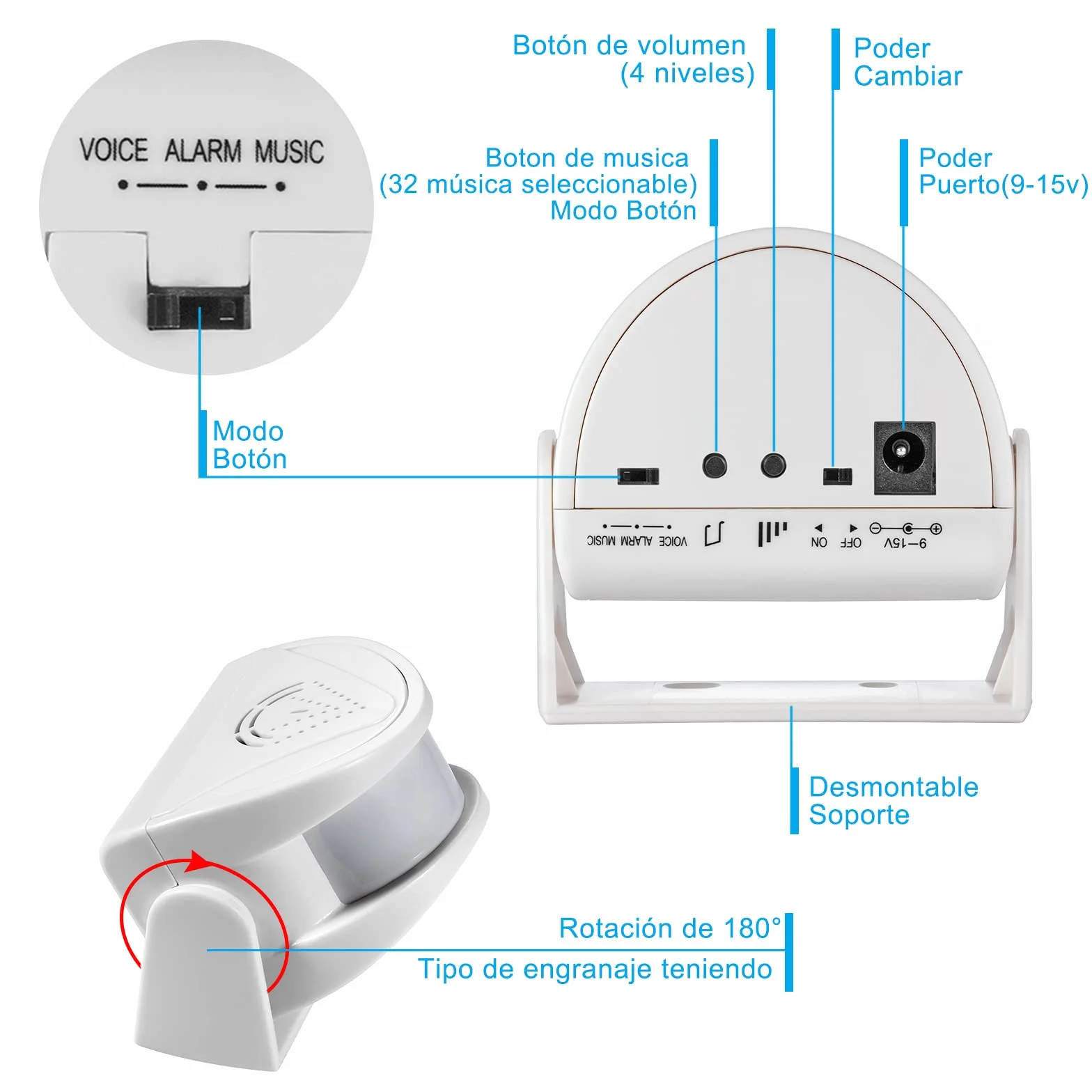 Kerui M5 Timbre Inalámbrico Detector de Movimiento Alarma de Seguridad Puerta Entrada Casa Tienda Oficina