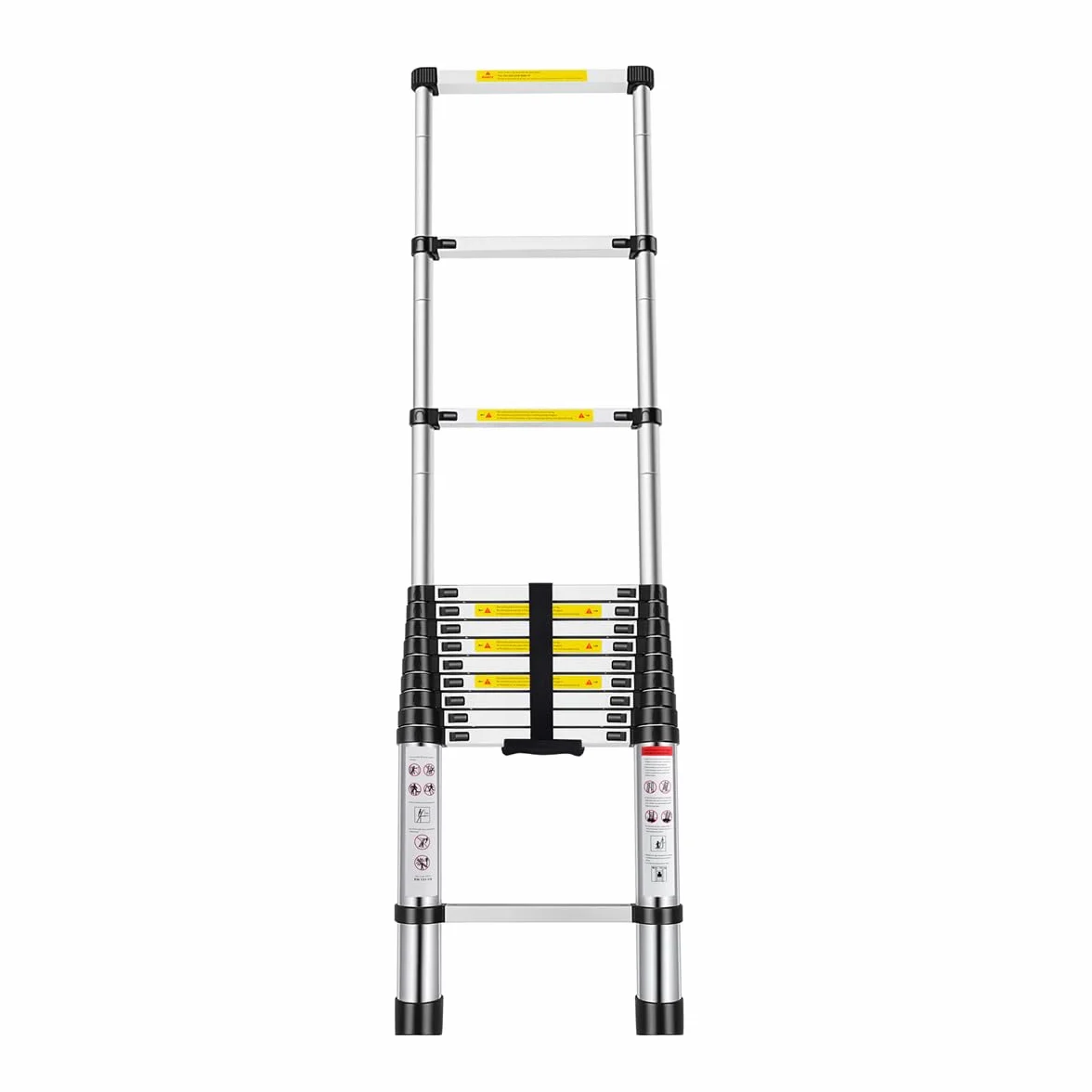 Escalera Telescópica 5 Metros de Aluminio Extensible y Plegable | Compacta, Ligera, Portátil y Antideslizante | Ideal para Uso Doméstico, Profesional, Reformas, Jardín, Taller, Alturas