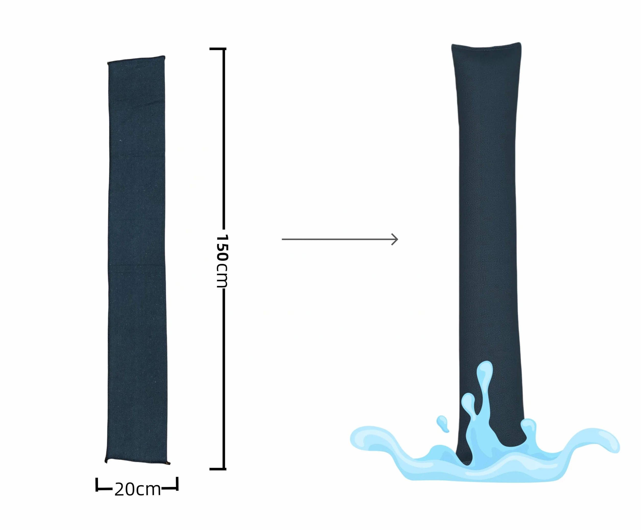 Bolsas de Protección Contra Inundaciones 2 Unidades Sacos de Arena Para Altas Aguas 150x20cm Barreras Activadas Por Agua Para Puertas Sin Arena