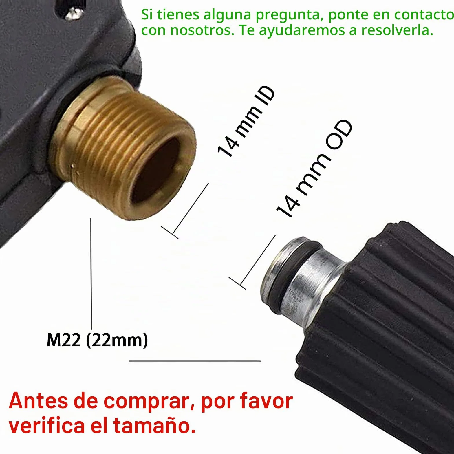 Stone Banks Arandela de Alta Presión Pistola de Espuma de Nieve con M22 Conector de Rosca Entrada y 1L Dispensador Ajustable Boquilla Botella de Lanza de Espuma