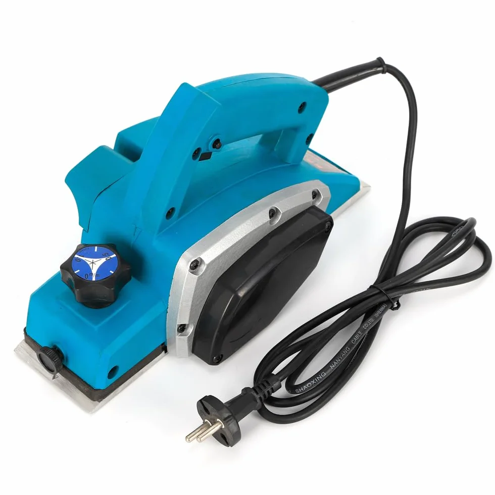 Cepilladora profesional eléctrica, 800 W, anchura cepillado 82 mm, profundidad máx. 2 mm, suela fresada, potente para madera