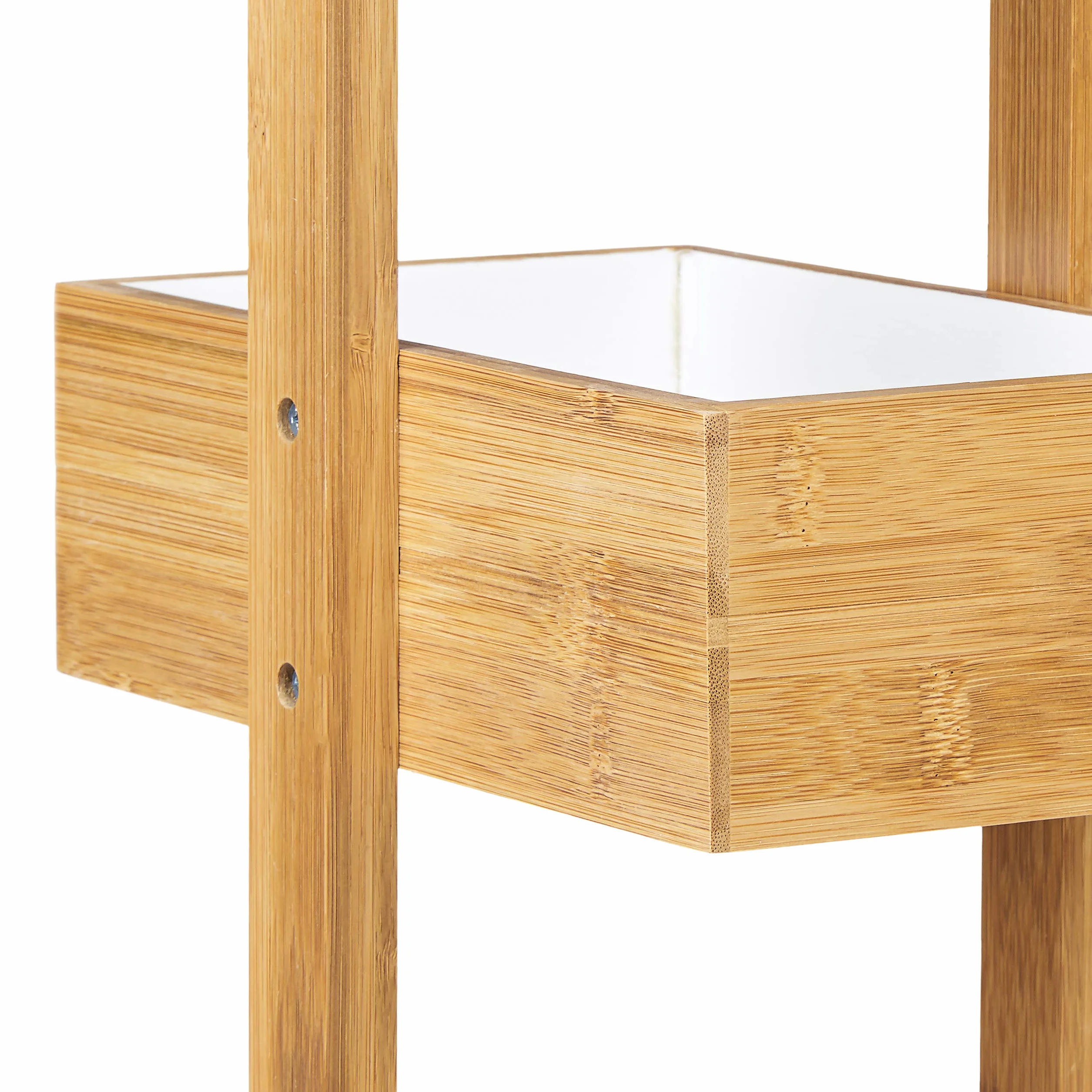 Relaxdays Estantería Colgante Bambú 4 Bandejas Ducha Baño 88,5 x 25,5 x 18,5 cm Natural