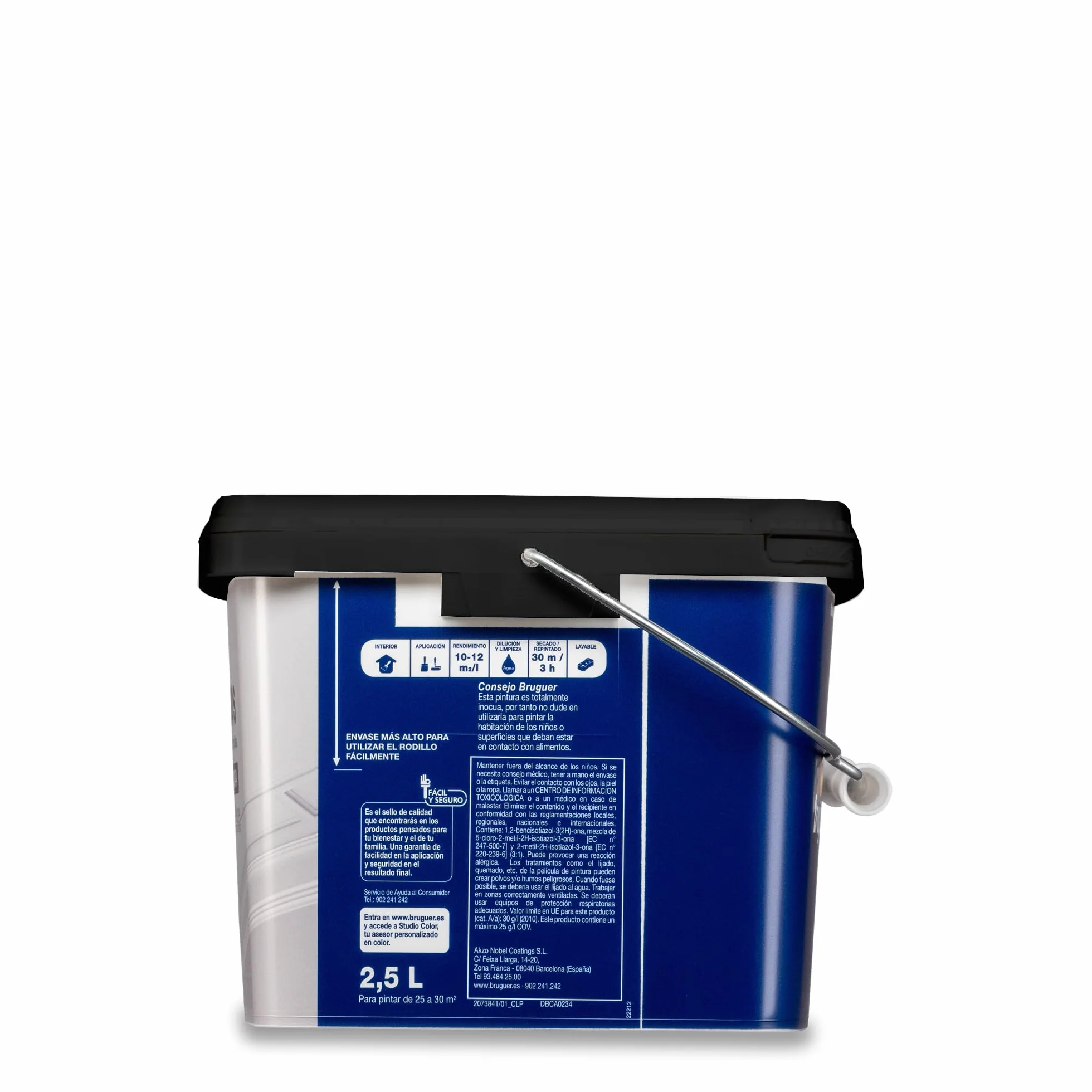 Bruguer - Techos pintura plástica mate - Color blanco luminoso -, 2.5 litros