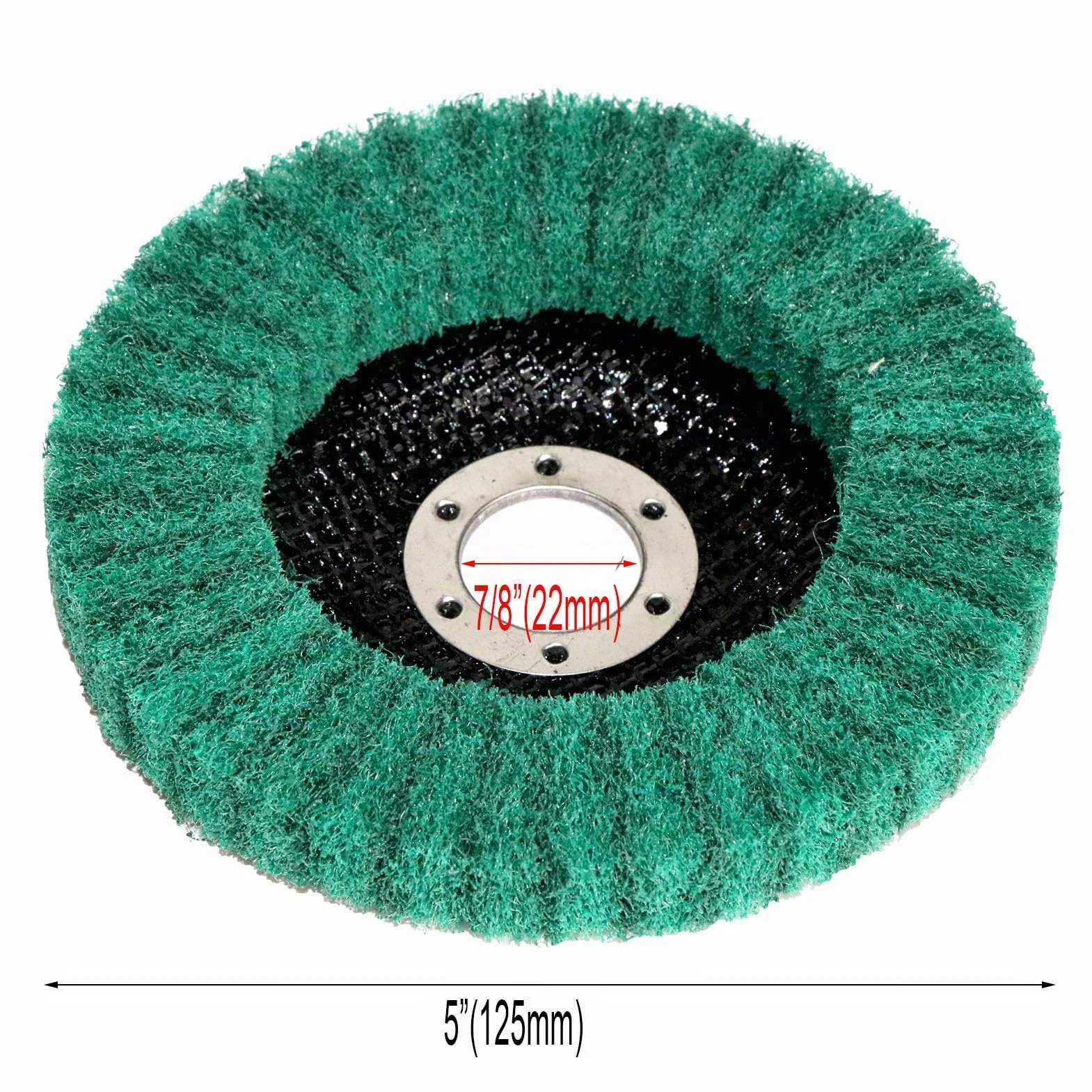 5 almohadillas de pulido de fibra de nailon de 5 pulgadas x 7/8 pulgadas, almohadilla de pulido para amoladora angular, herramientas de pulido