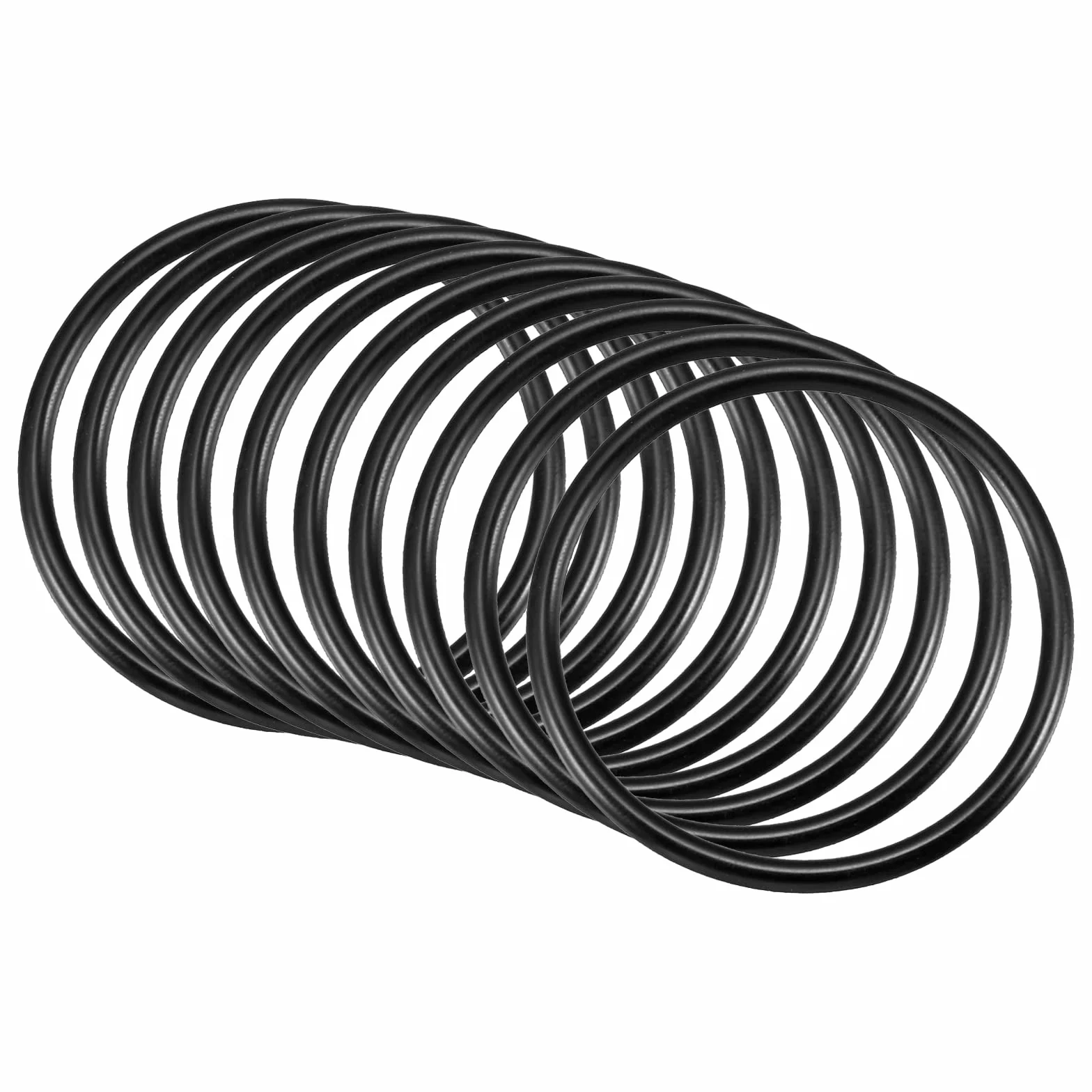 QUARKZMAN 50mm x 44mm x 3mm Nitrilo Goma Juntas Tóricas x 10uds Redondo Junta Arandela para Grifo Plomería Reparación Sellado Conexión [Negro]