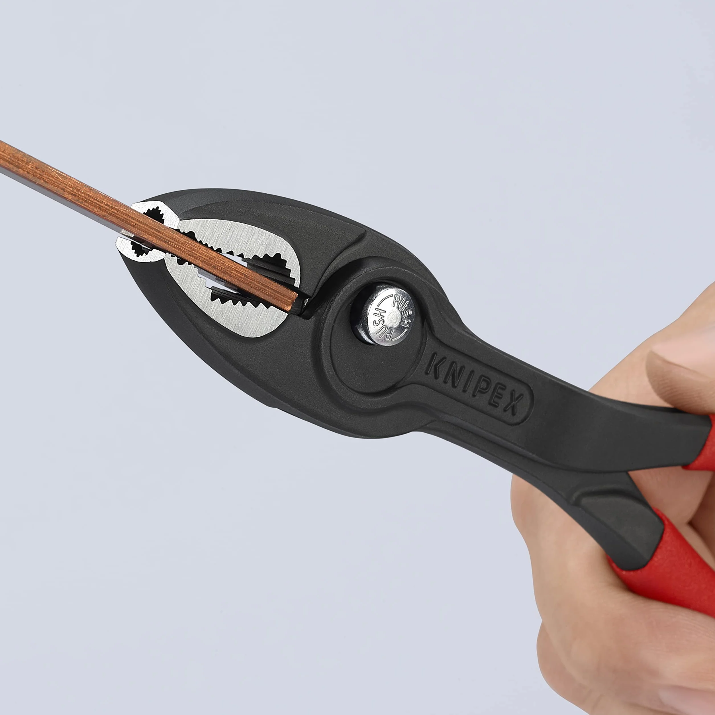 KNIPEX TwinGrip Alicate de agarre frontal y lateral con cartulinas autoservicio Mangos plasticos por inmersión, 82 01 200 SB