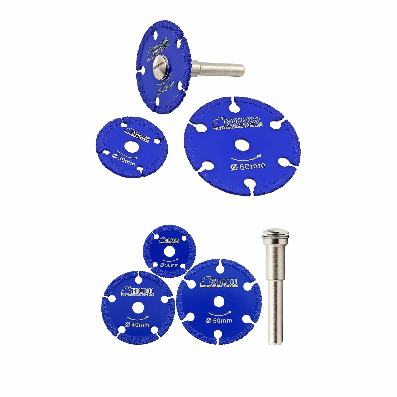 SHDIATOOL Discos de Corte Diamante 30/40/50MM 6MM Vástago 6 Piezas