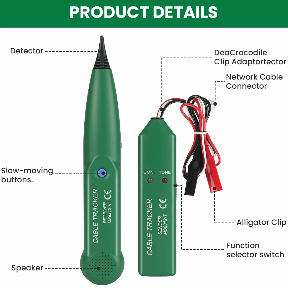 Flintronic Probador de Circuitos, Rastreador de Cables Multifunción, Buscador de Líneas y Generador de Tonos