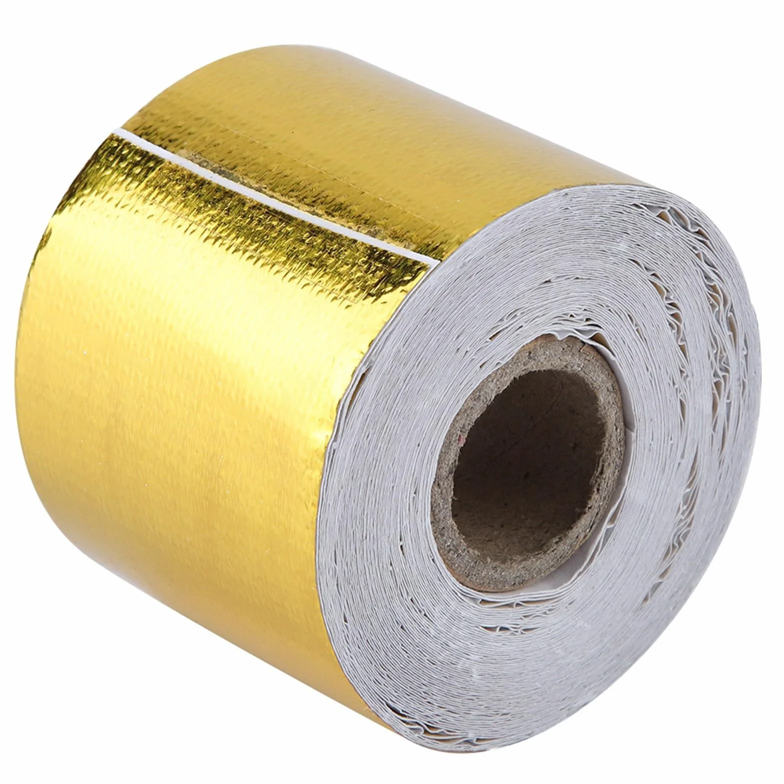 Aramox Cinta Adhesiva, cinta proteccion termica cinta aislamiento termico coche 1 Rollo de oro del Coche de Aluminio Cinta Adhesiva Cinta Adhesiva Reflectante Escudo Protector Térmico(10M*5CM)