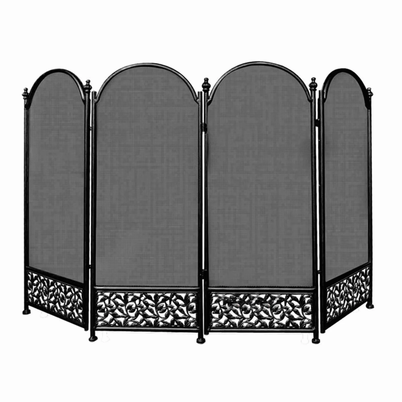 Pantalla de Chimenea Grande Chimenea Puerta de pie Malla Decorativa Protectora Protector Chimenea, Salvachispas Chimenea leña,Antichispas para Chimeneas de Leña, Rejilla Chimeneas Leña y (Color:Negro)