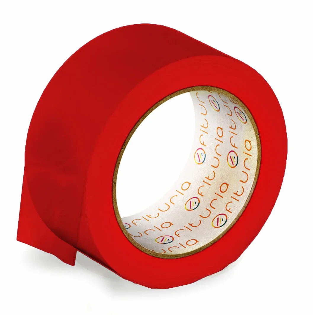 OFITURIA Cinta Adhesiva, color Rojo, Cinta para Embalaje y Organizar tus Cajas y Envíos, Ideal para Manualidades y Decoración, Precinto de Colores Vibrantes 66 mt x 48 mm (1 und. - Rojo)