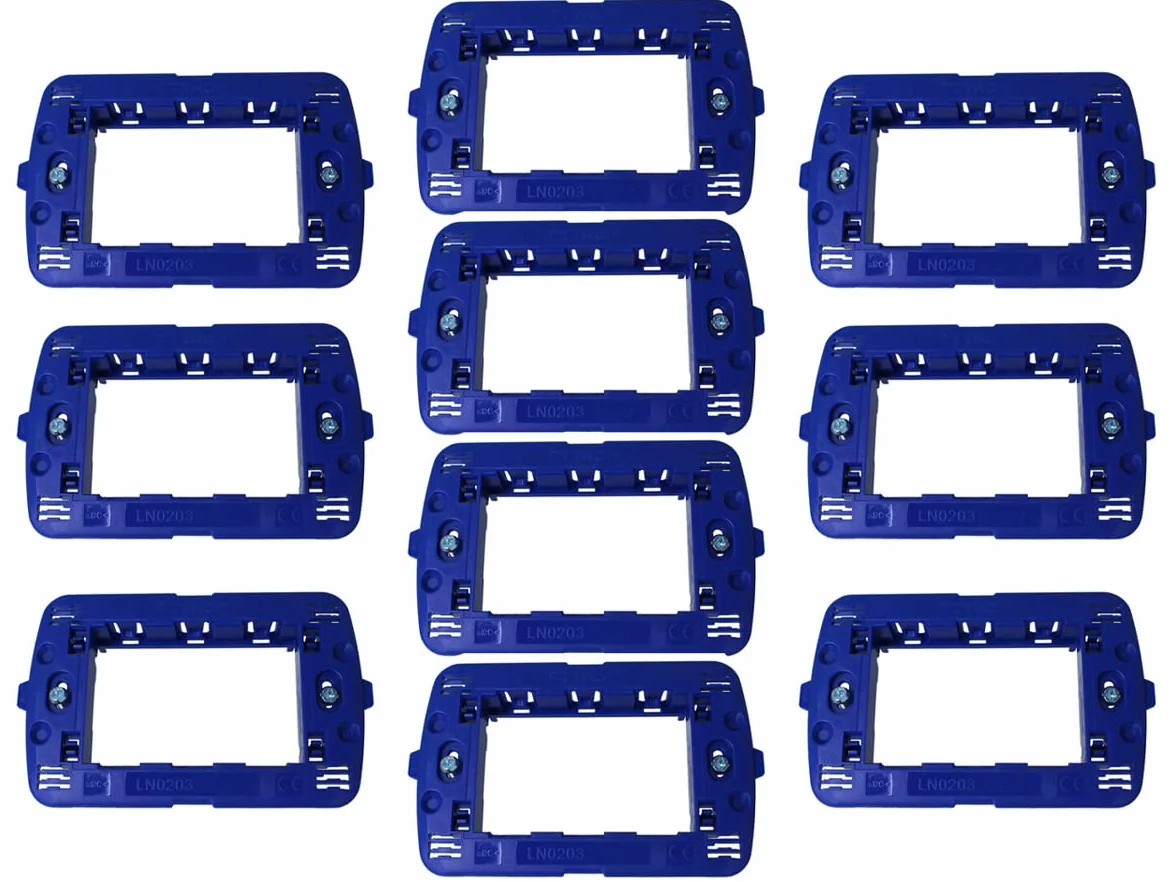 Soporte compatible con Bticino Living Light, soporte para caja 502 503 504 507 (10, 3 módulos/plazas)