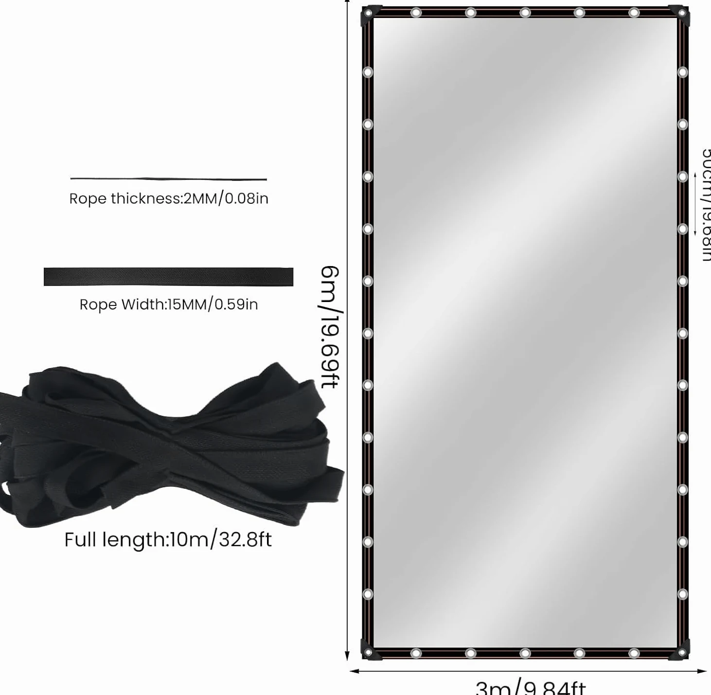 3x6M Lona Impermeable Transparente con Ojales Plasticos | Lona Transparente Exterior para Exteriores, Impermeable, Aislamiento de Plantas, Resistente al Polvo