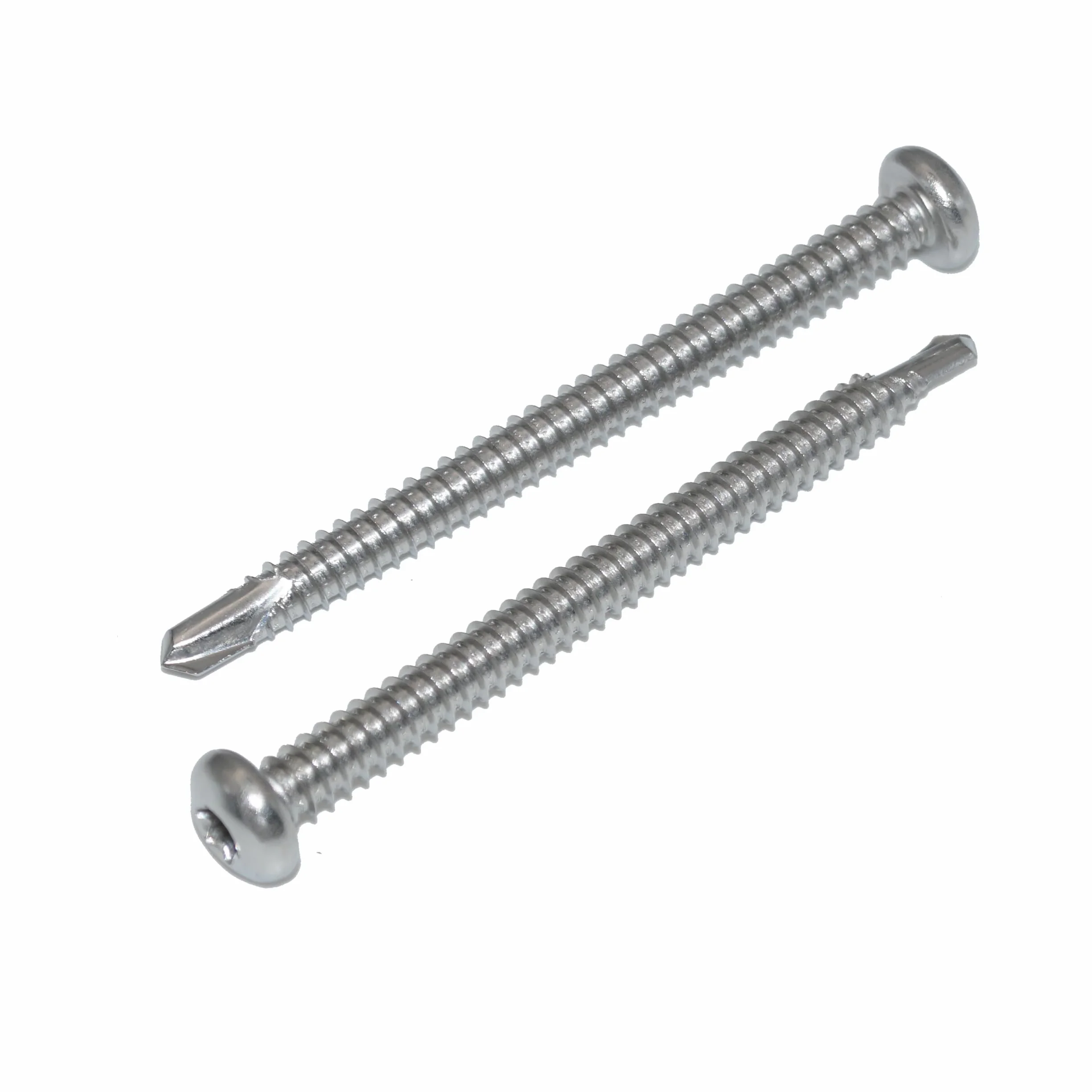 Tornillos de perforación 6,3 x 60, 20 unidades, tornillos de cabeza alomada TX – Forma M, acero inoxidable A2/V2A, tornillos autorroscantes DIN 7504/ISO 15480 – inoxidable