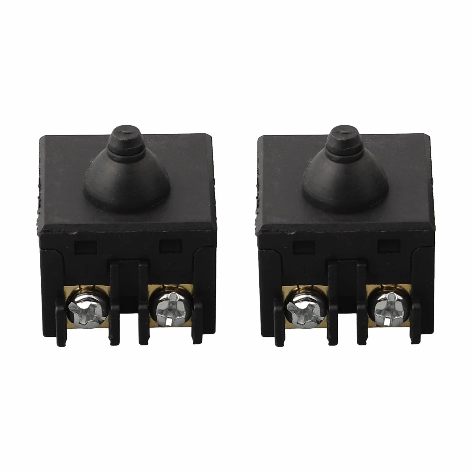 Sustitución de interruptor de botón pulsador para amoladora angular 100 pulidora, construcción de plástico y metal, tamaño de 2,5x2,5 cm, compatible con amoladora angular de 100 mm 4 pulgadas, juego